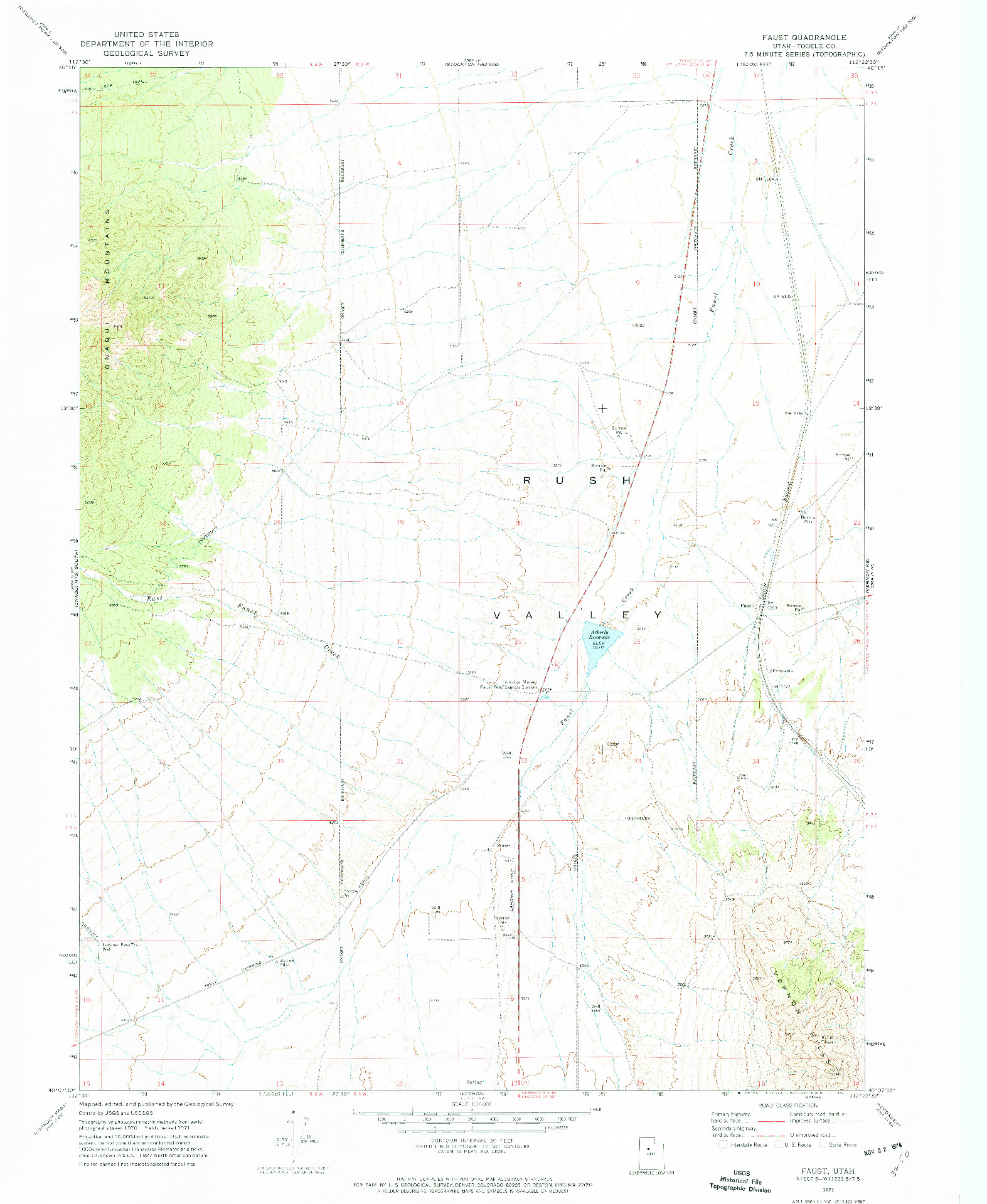 USGS 1:24000-SCALE QUADRANGLE FOR FAUST, UT 1971