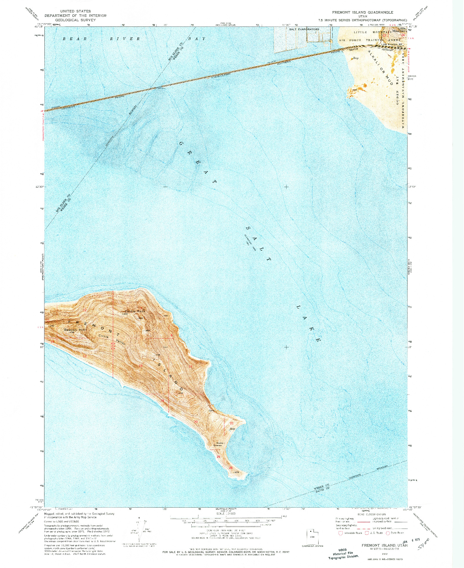 USGS 1:24000-SCALE QUADRANGLE FOR FREMONT ISLAND, UT 1972
