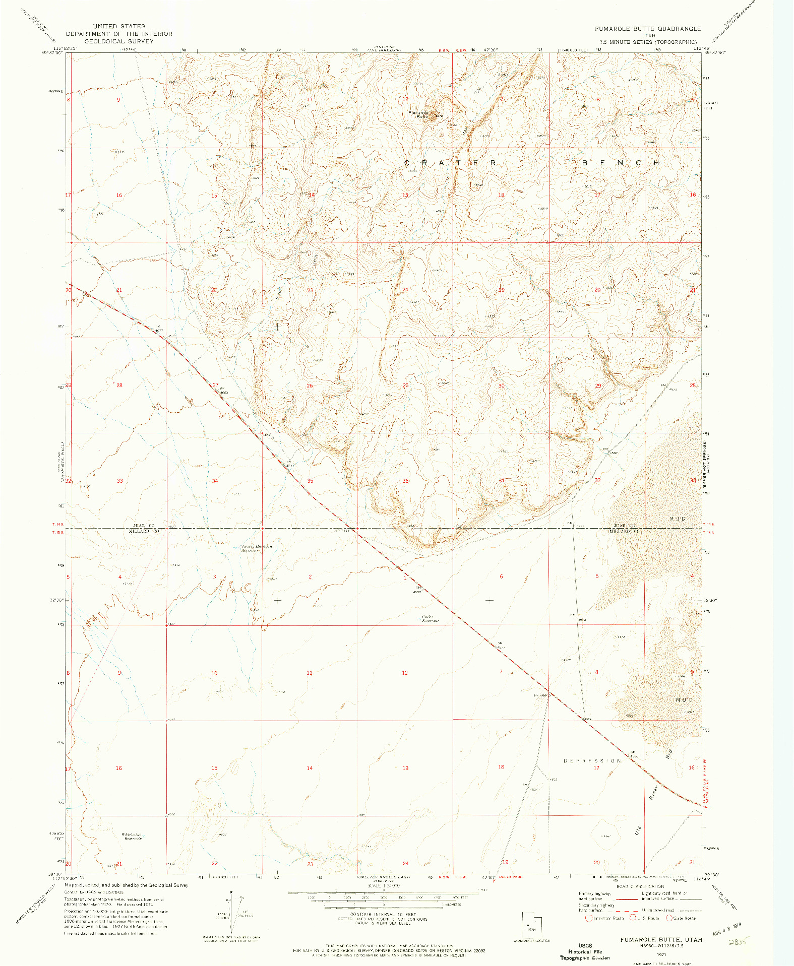 USGS 1:24000-SCALE QUADRANGLE FOR FUMAROLE BUTTE, UT 1971