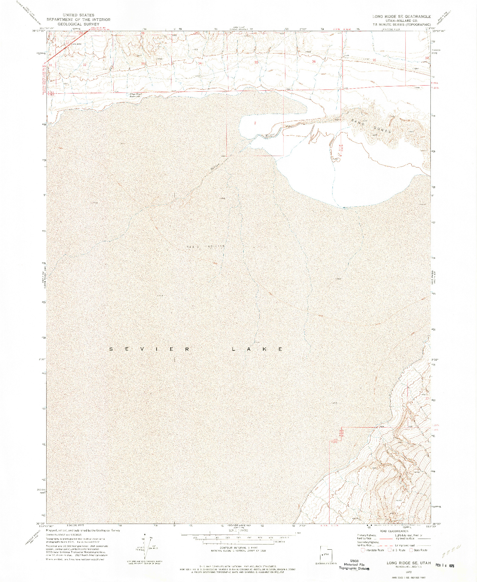 USGS 1:24000-SCALE QUADRANGLE FOR LONG RIDGE SE, UT 1972