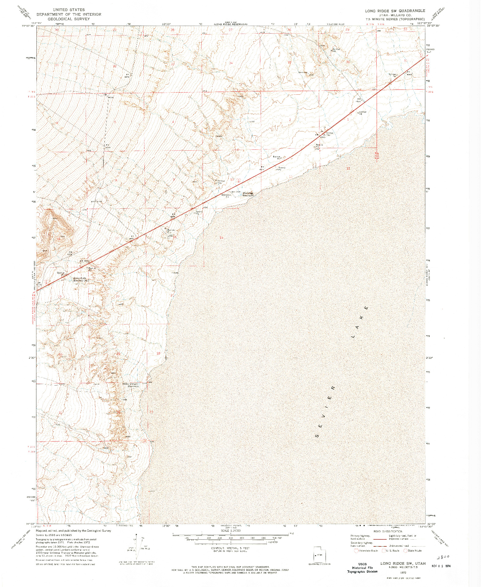 USGS 1:24000-SCALE QUADRANGLE FOR LONG RIDGE SW, UT 1972