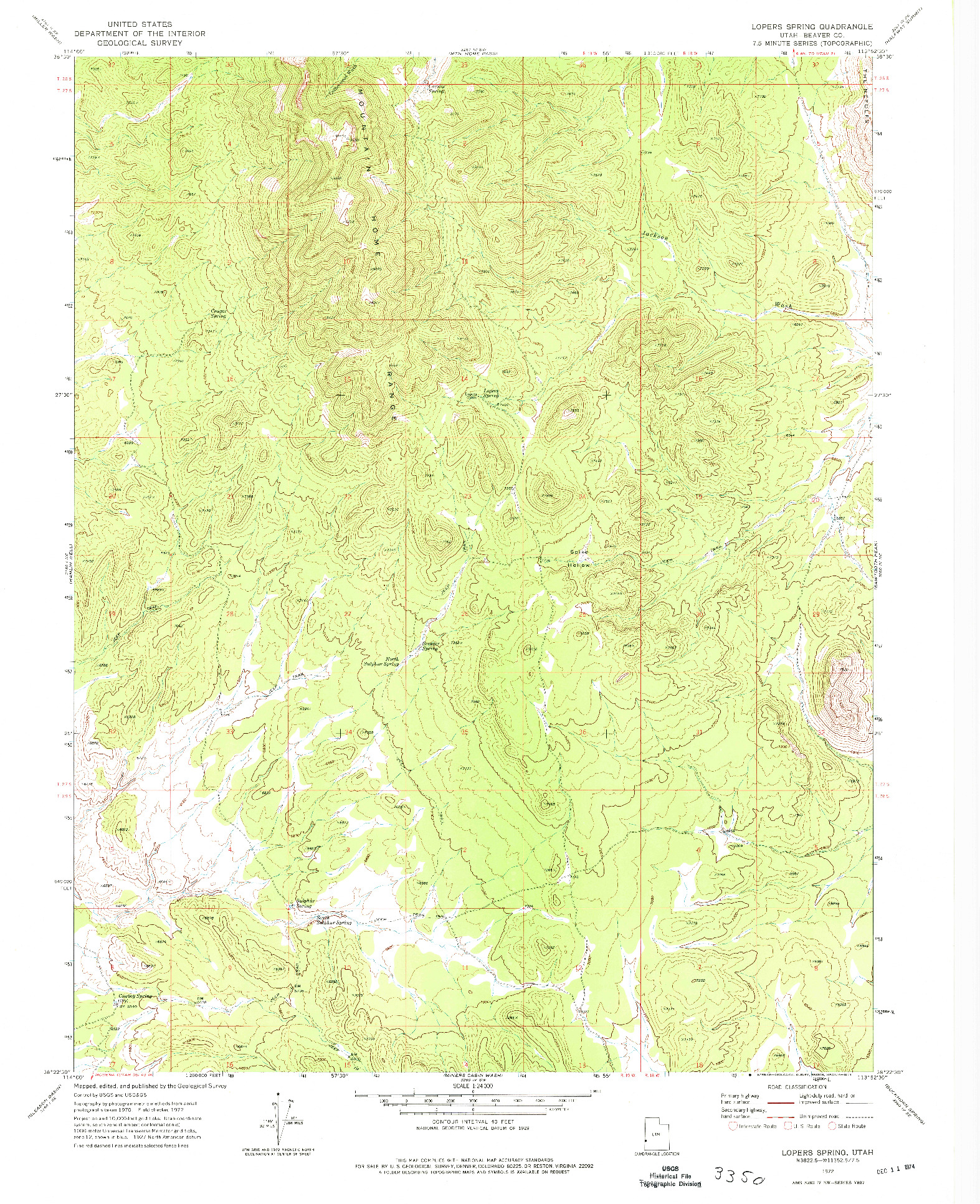 USGS 1:24000-SCALE QUADRANGLE FOR LOPERS SPRING, UT 1972