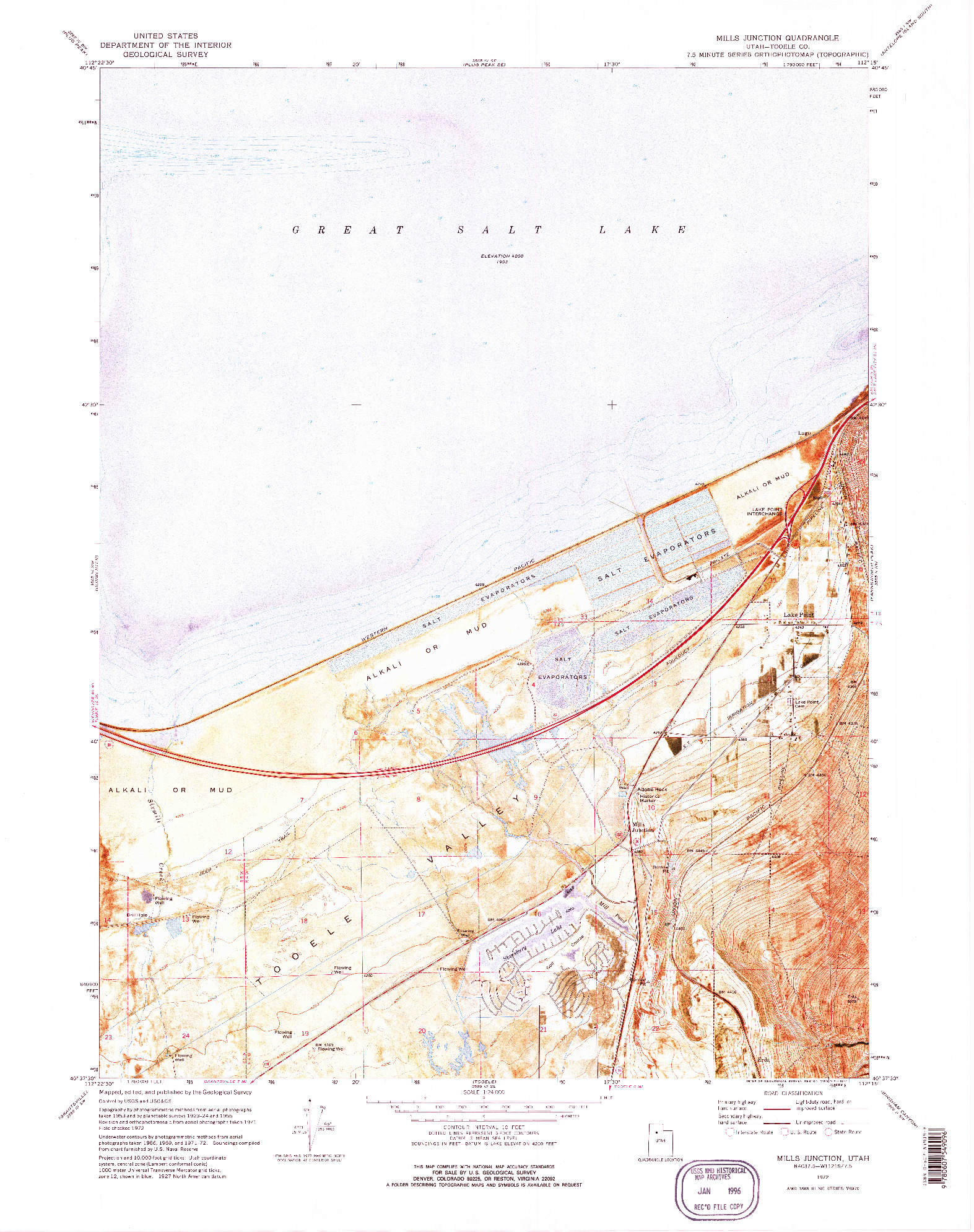 USGS 1:24000-SCALE QUADRANGLE FOR MILLS JUNCTION, UT 1972