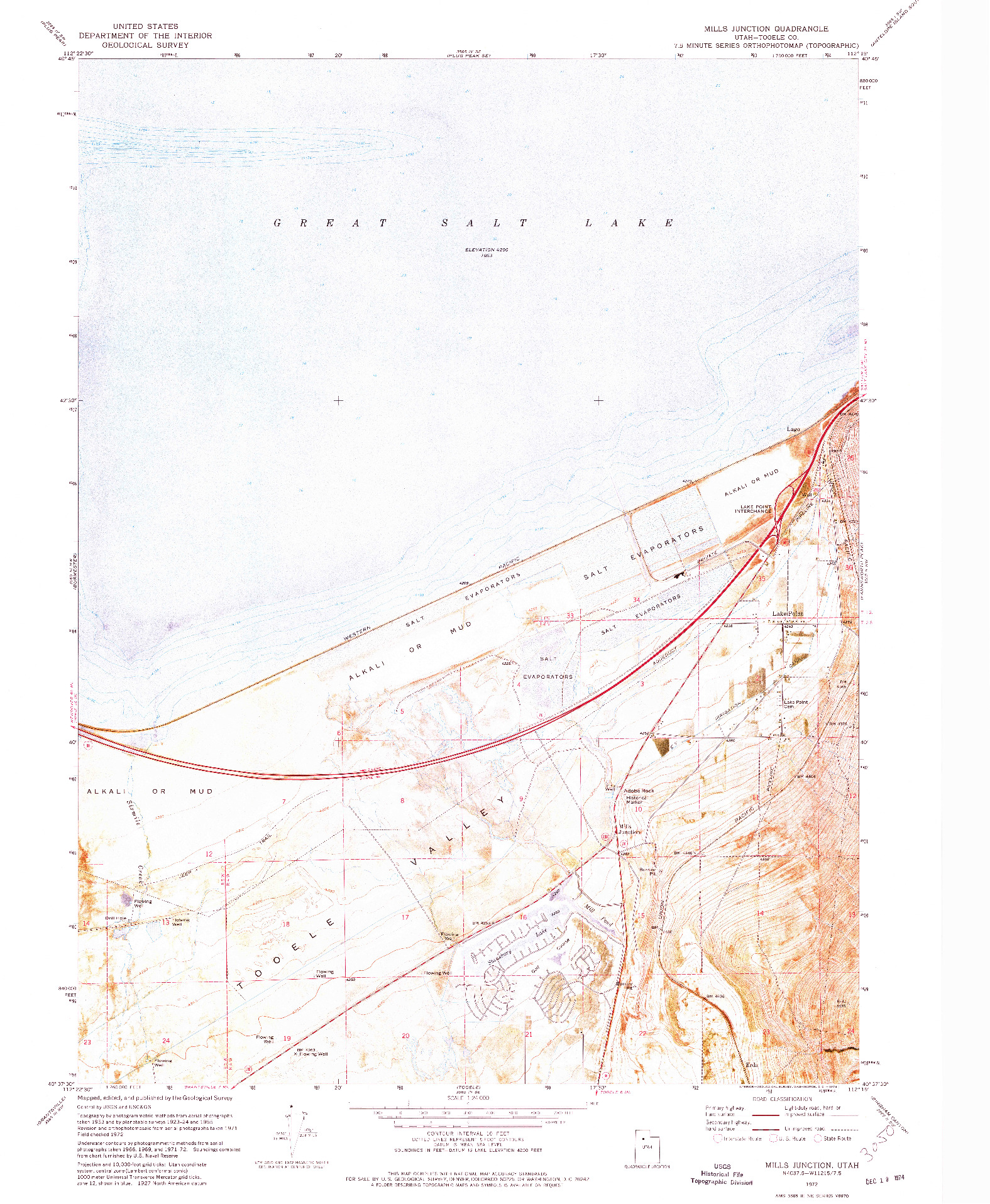 USGS 1:24000-SCALE QUADRANGLE FOR MILLS JUNCTION, UT 1972