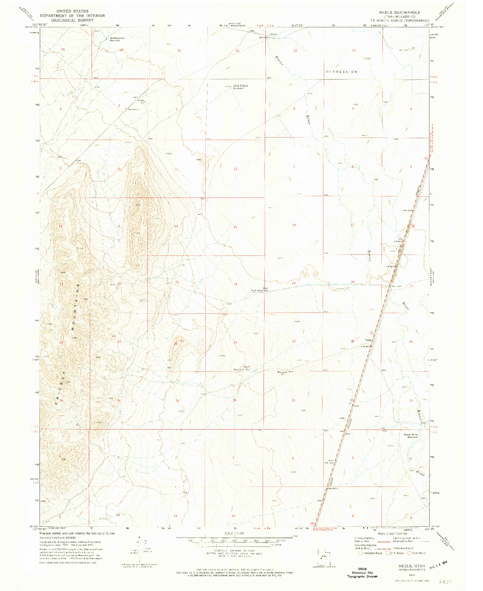 USGS 1:24000-SCALE QUADRANGLE FOR NEELS, UT 1971