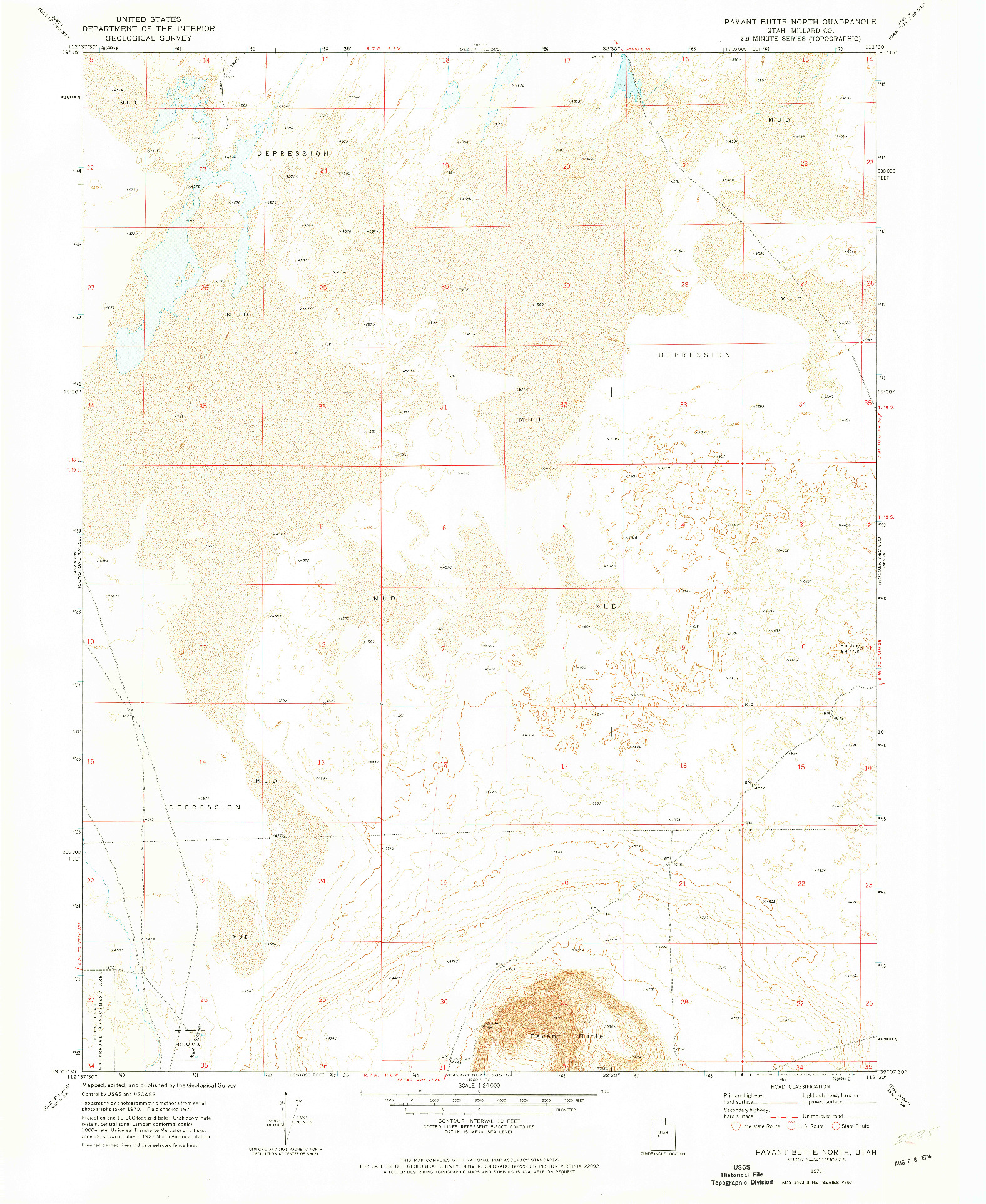 USGS 1:24000-SCALE QUADRANGLE FOR PAVANT BUTTE NORTH, UT 1971