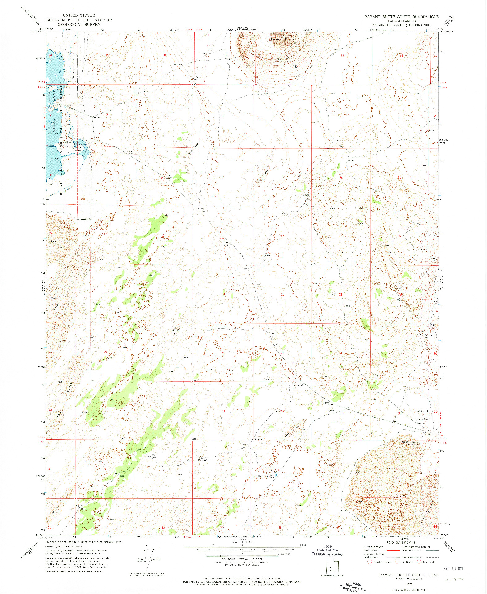 USGS 1:24000-SCALE QUADRANGLE FOR PAVANT BUTTE SOUTH, UT 1971