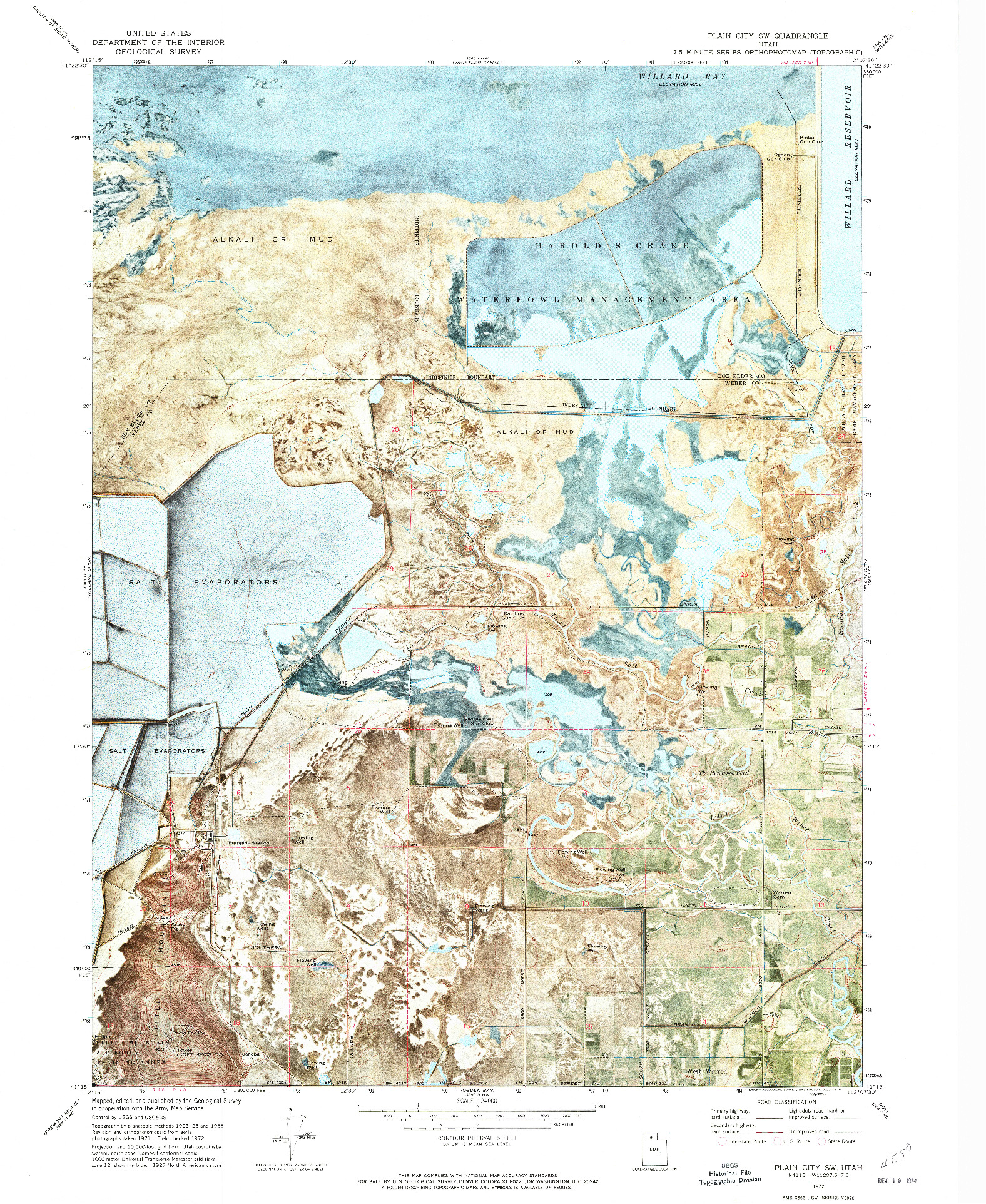 USGS 1:24000-SCALE QUADRANGLE FOR PLAIN CITY SW, UT 1972