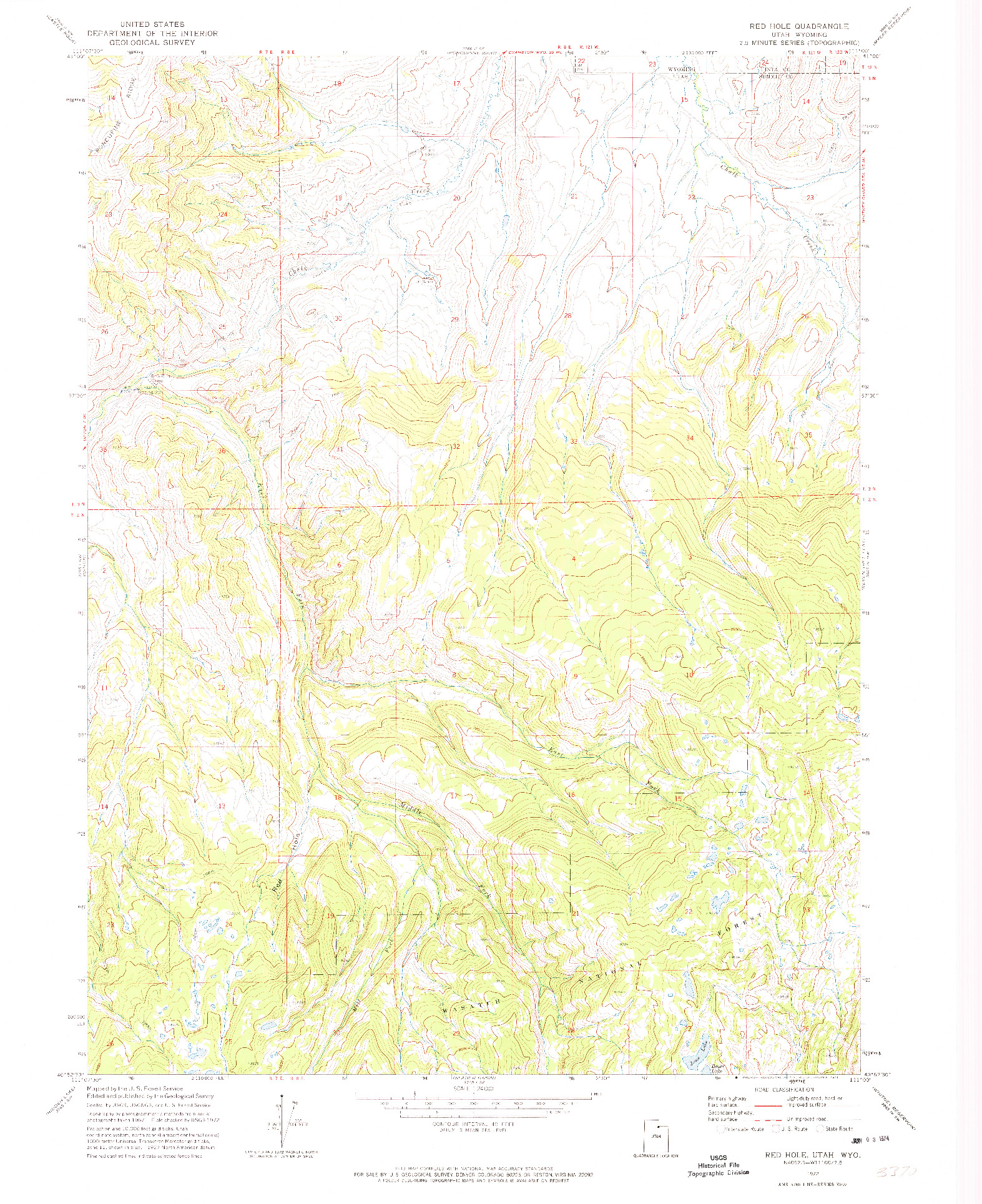 USGS 1:24000-SCALE QUADRANGLE FOR RED HOLE, UT 1972