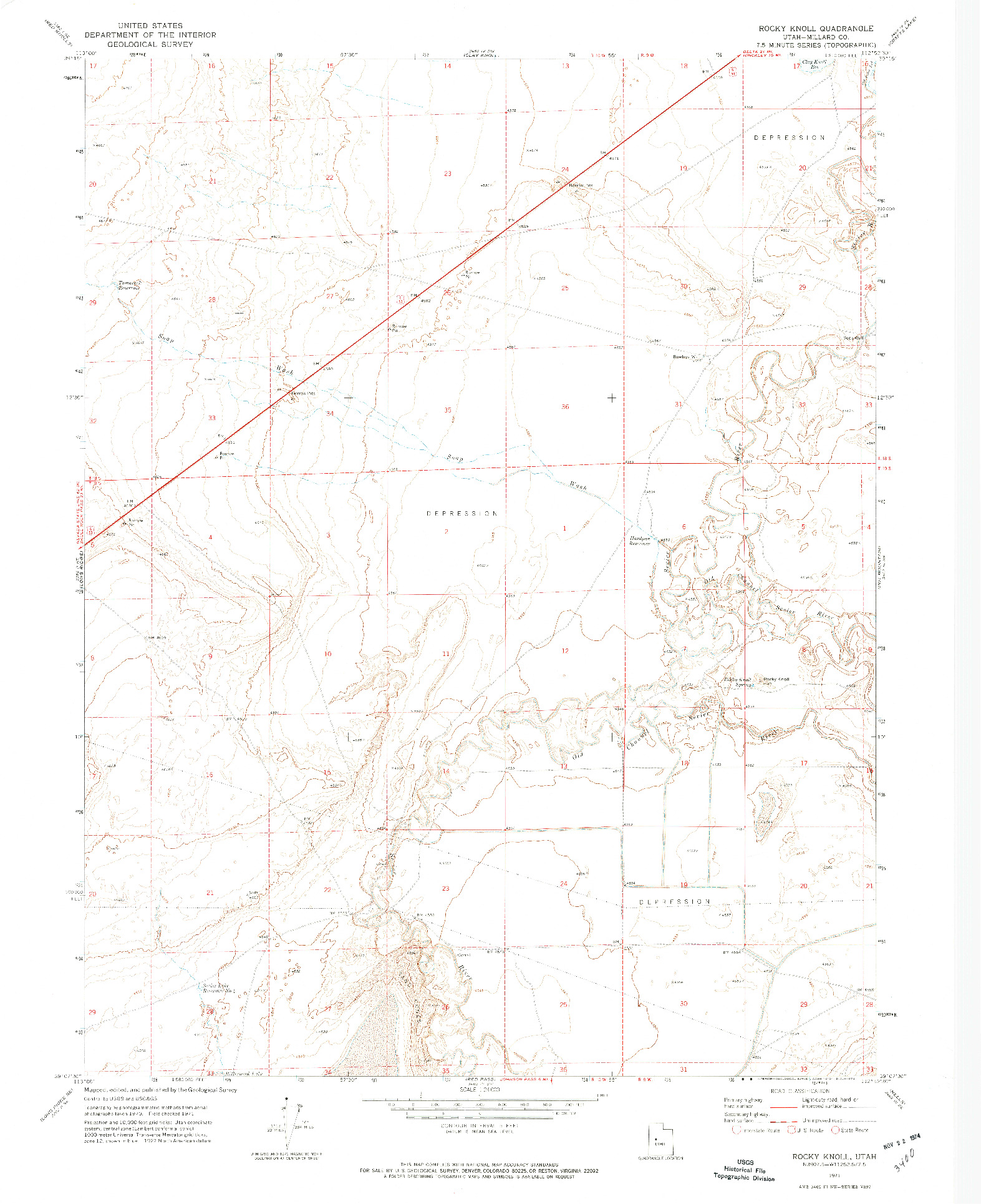 USGS 1:24000-SCALE QUADRANGLE FOR ROCKY KNOLL, UT 1971