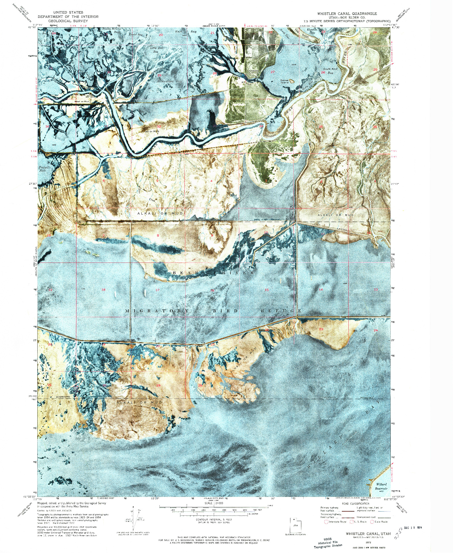 USGS 1:24000-SCALE QUADRANGLE FOR WHISTLER CANAL, UT 1972