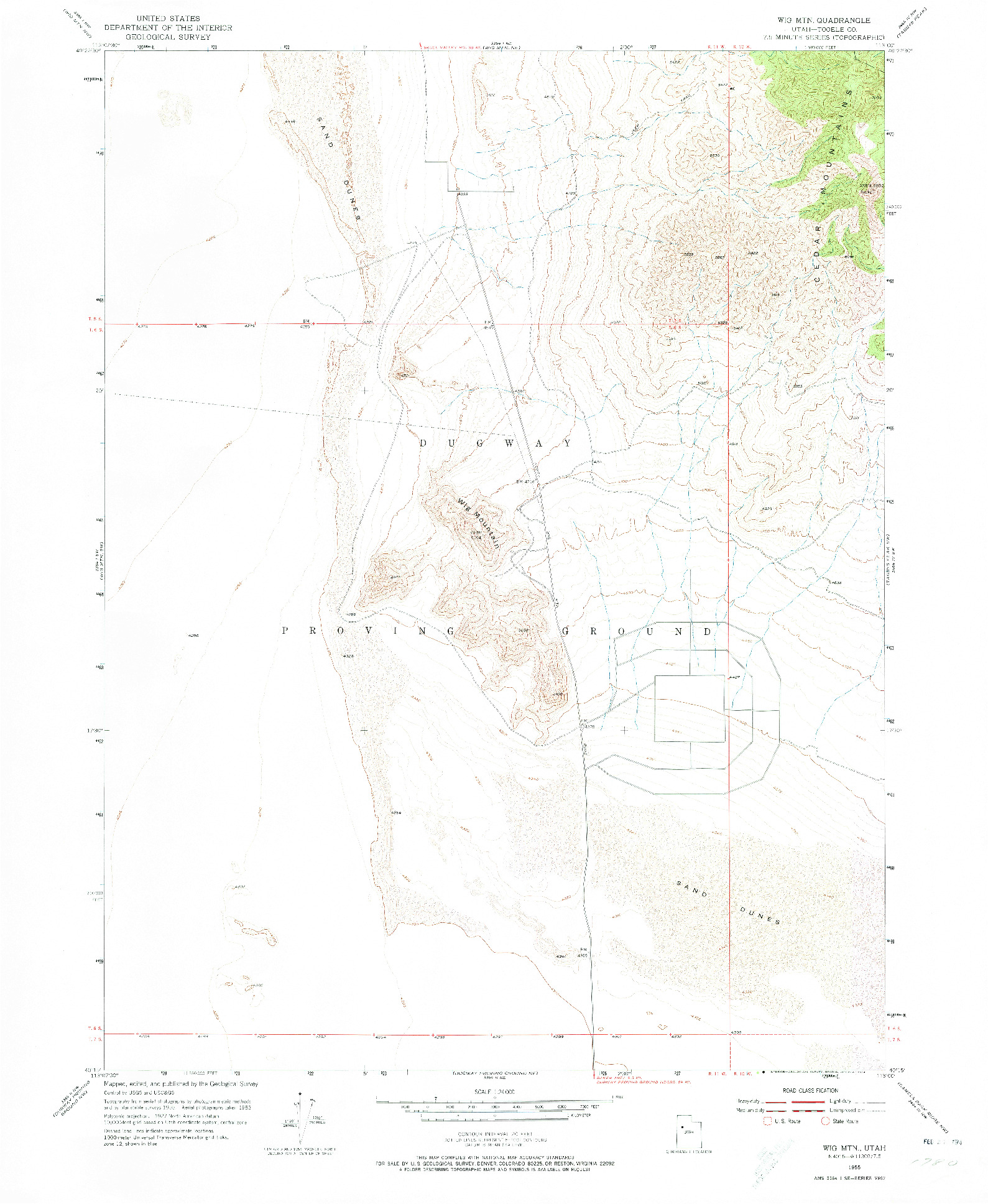 USGS 1:24000-SCALE QUADRANGLE FOR WIG MTN, UT 1955