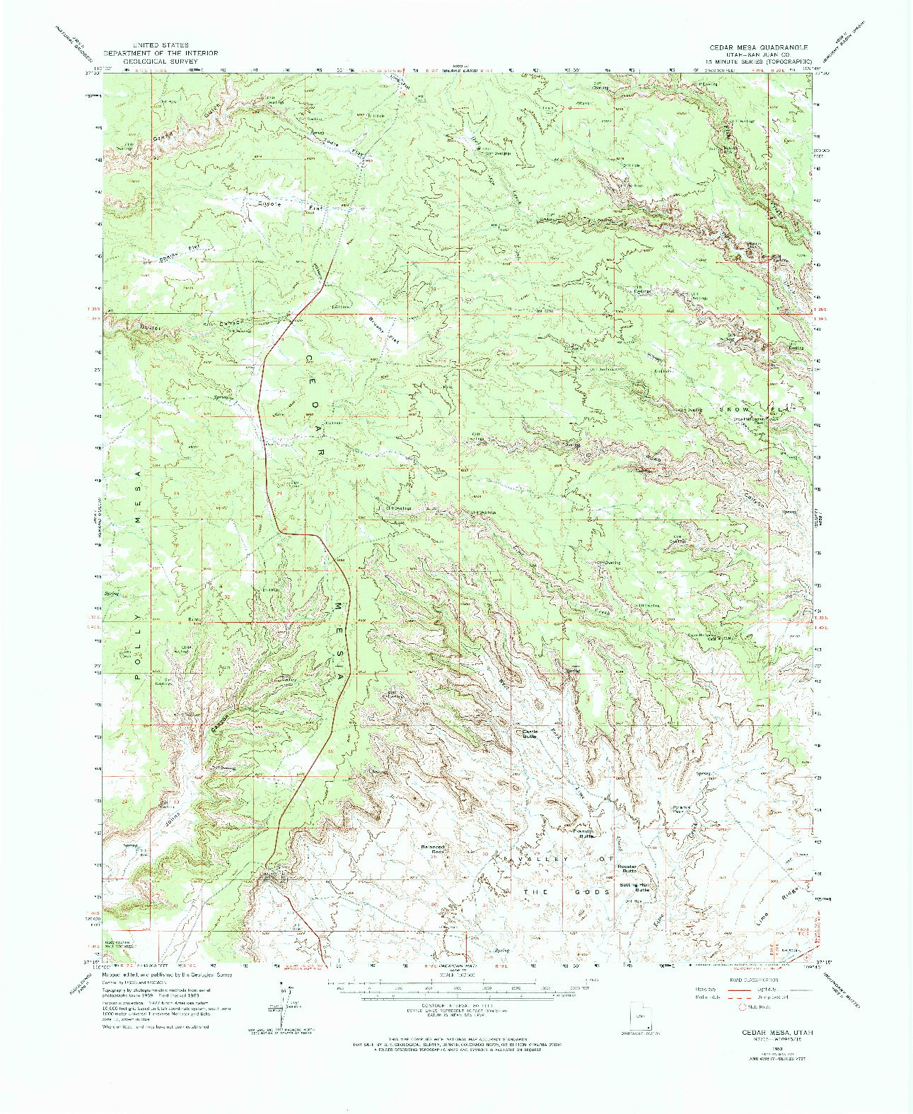 USGS 1:62500-SCALE QUADRANGLE FOR CEDAR MESA, UT 1963