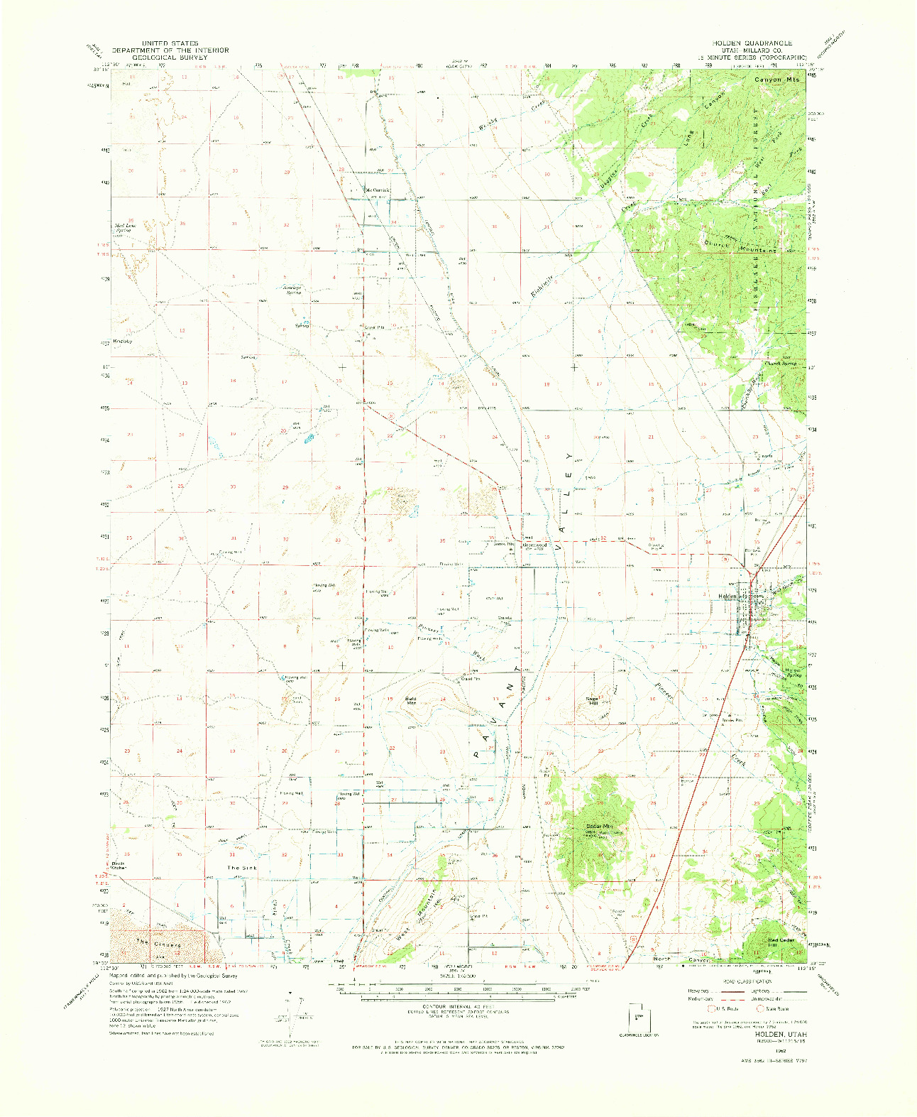 USGS 1:62500-SCALE QUADRANGLE FOR HOLDEN, UT 1962