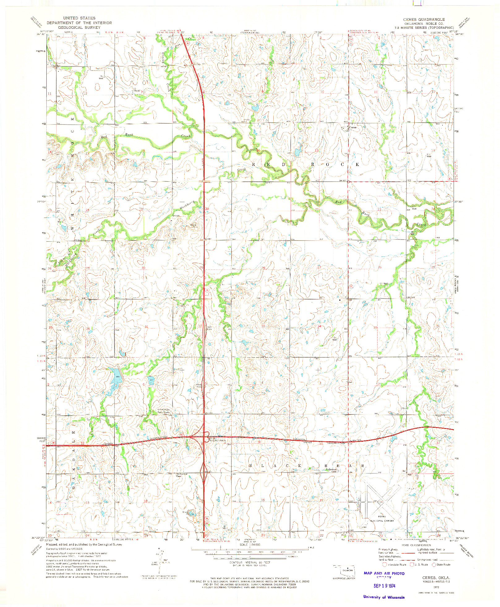 USGS 1:24000-SCALE QUADRANGLE FOR CERES, OK 1972