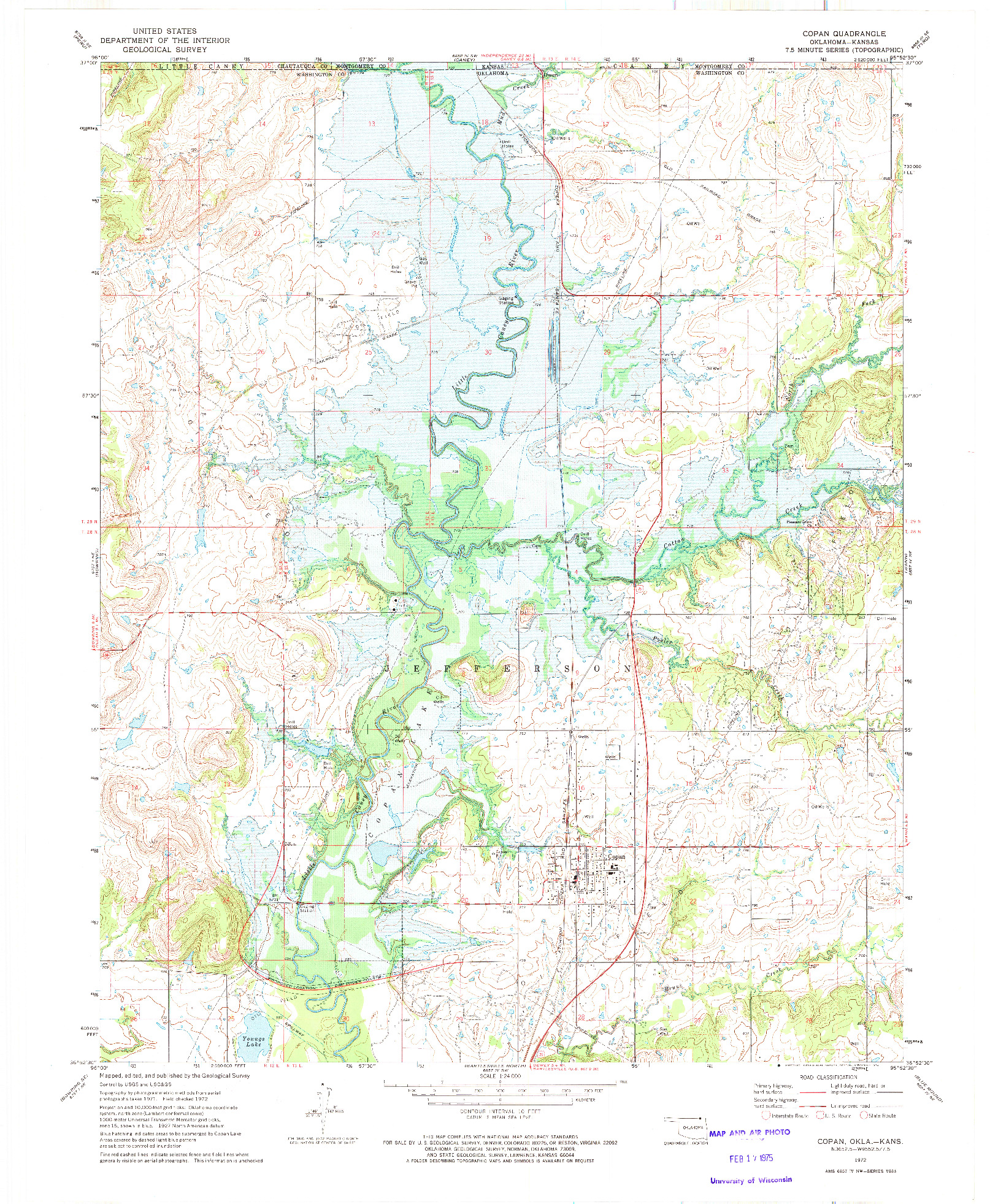 USGS 1:24000-SCALE QUADRANGLE FOR COPAN, OK 1972