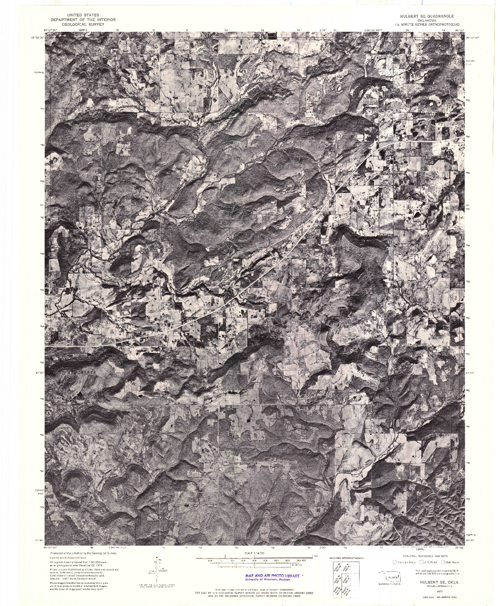USGS 1:24000-SCALE QUADRANGLE FOR HULBERT SE, OK 1972