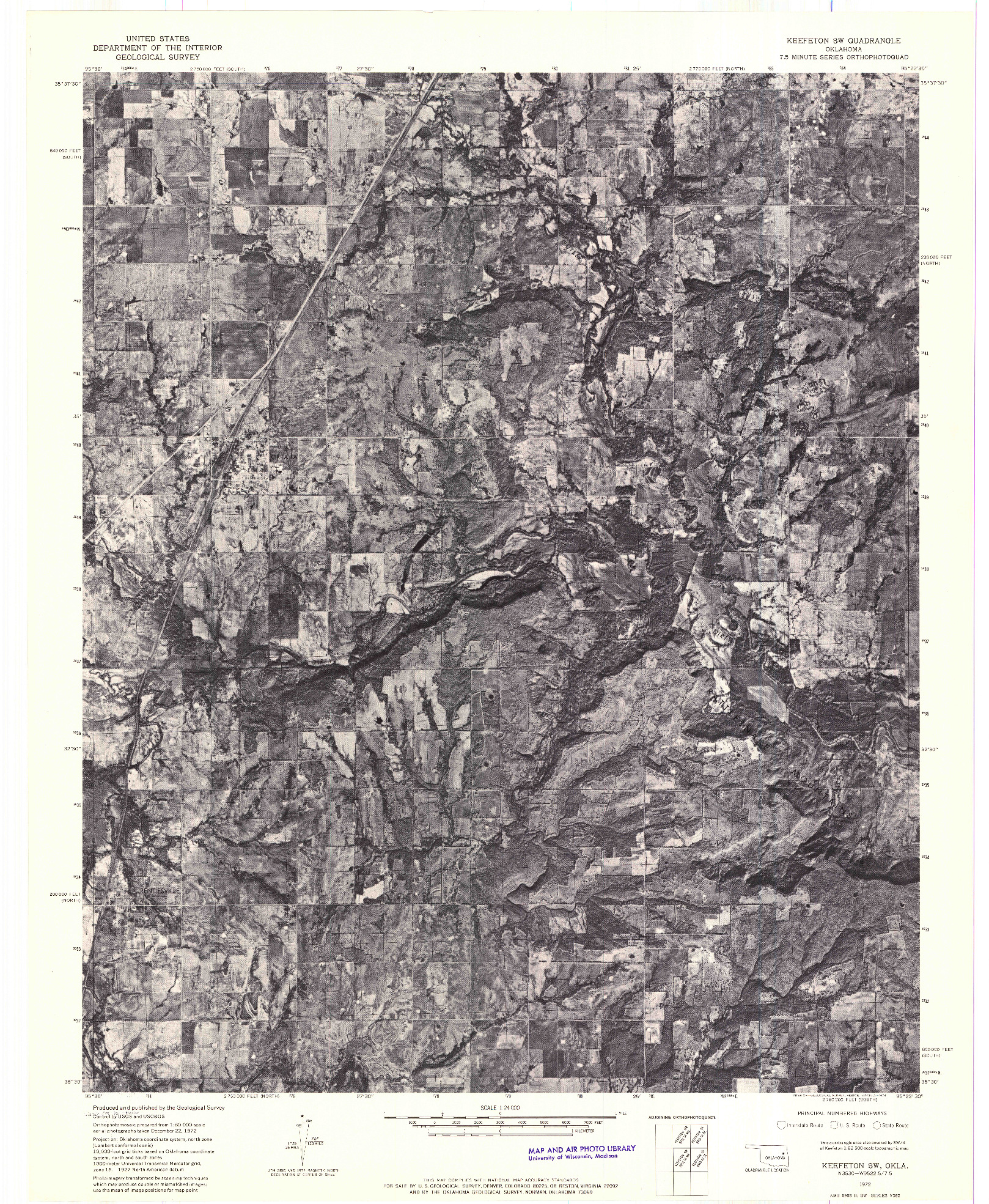 USGS 1:24000-SCALE QUADRANGLE FOR KEEFETON SW, OK 1972