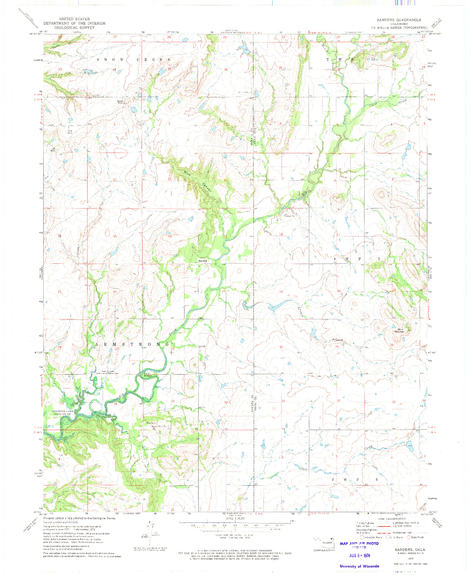 USGS 1:24000-SCALE QUADRANGLE FOR SANDERS, OK 1972