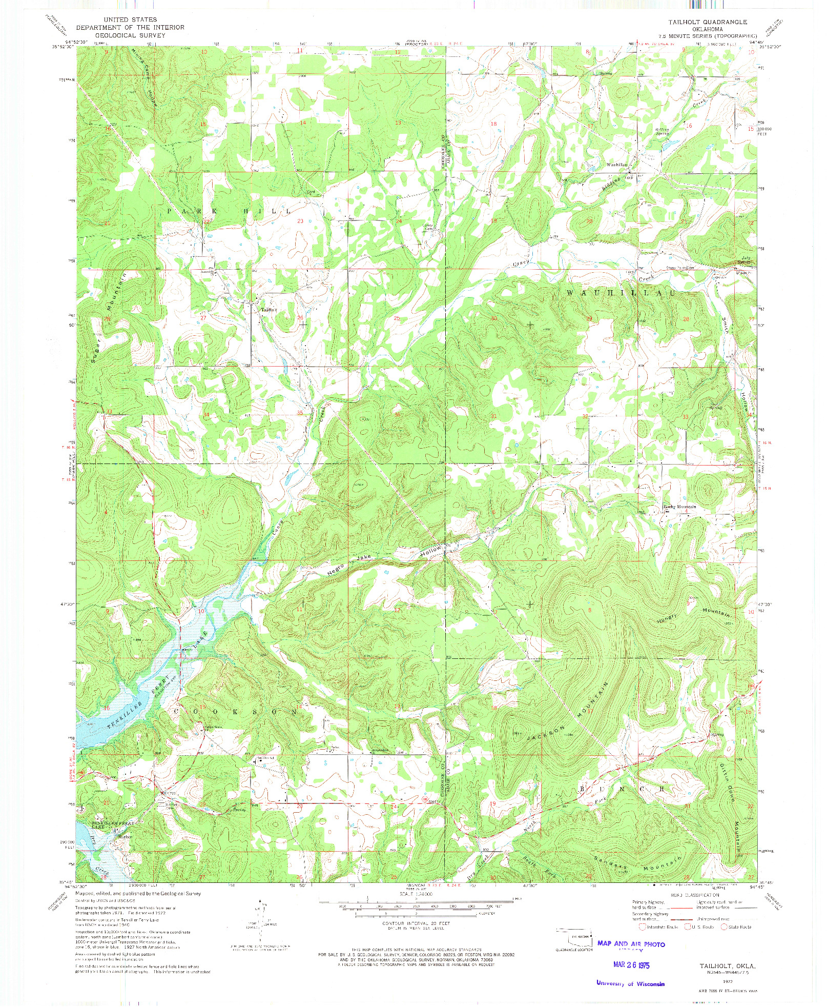 USGS 1:24000-SCALE QUADRANGLE FOR TAILHOLT, OK 1972