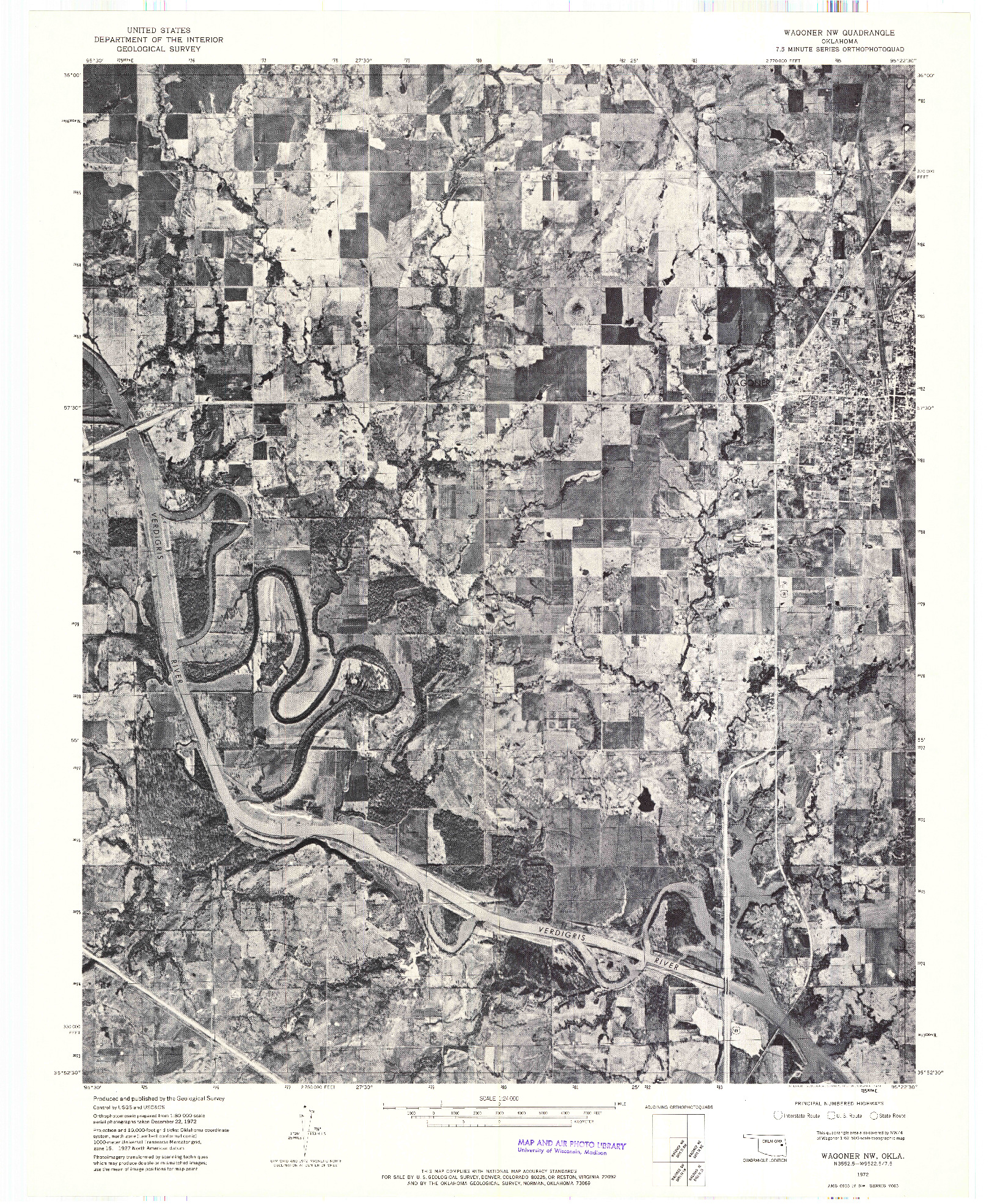 USGS 1:24000-SCALE QUADRANGLE FOR WAGONER NW, OK 1972