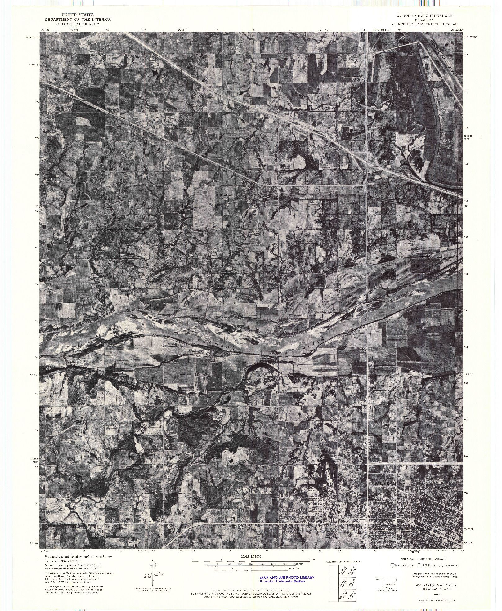 USGS 1:24000-SCALE QUADRANGLE FOR WAGONER SW, OK 1972