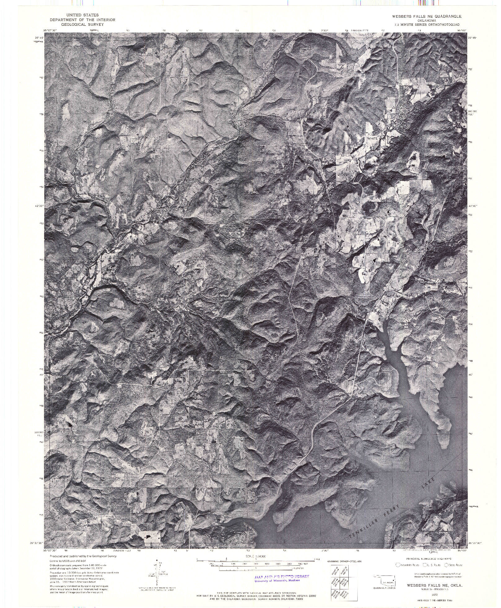 USGS 1:24000-SCALE QUADRANGLE FOR WEBBERS FALLS NE, OK 1972