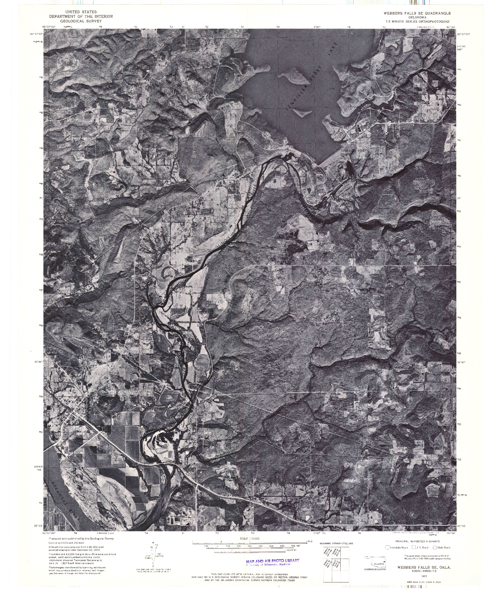 USGS 1:24000-SCALE QUADRANGLE FOR WEBBERS FALLS SE, OK 1972
