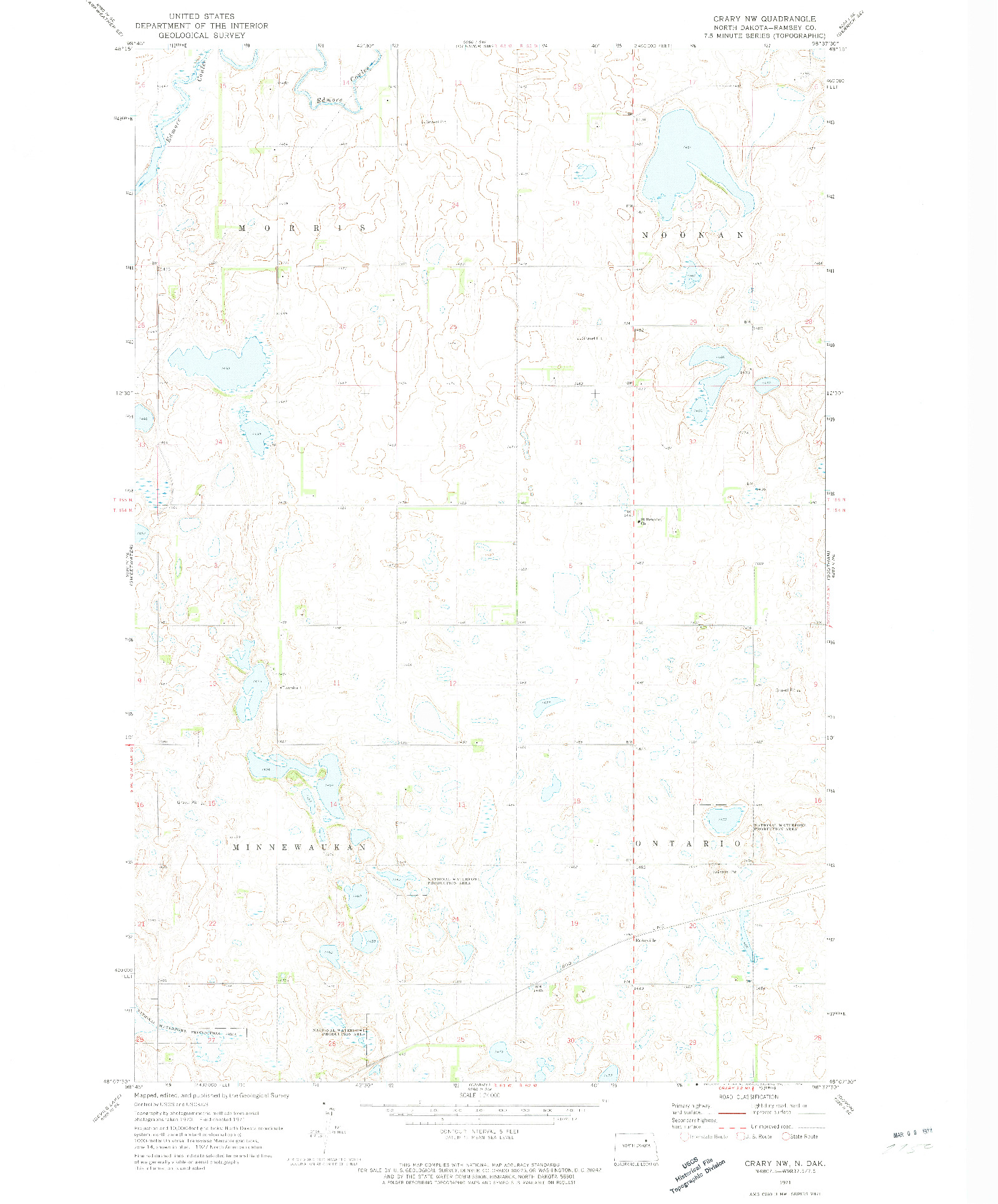 USGS 1:24000-SCALE QUADRANGLE FOR CRARY NW, ND 1971
