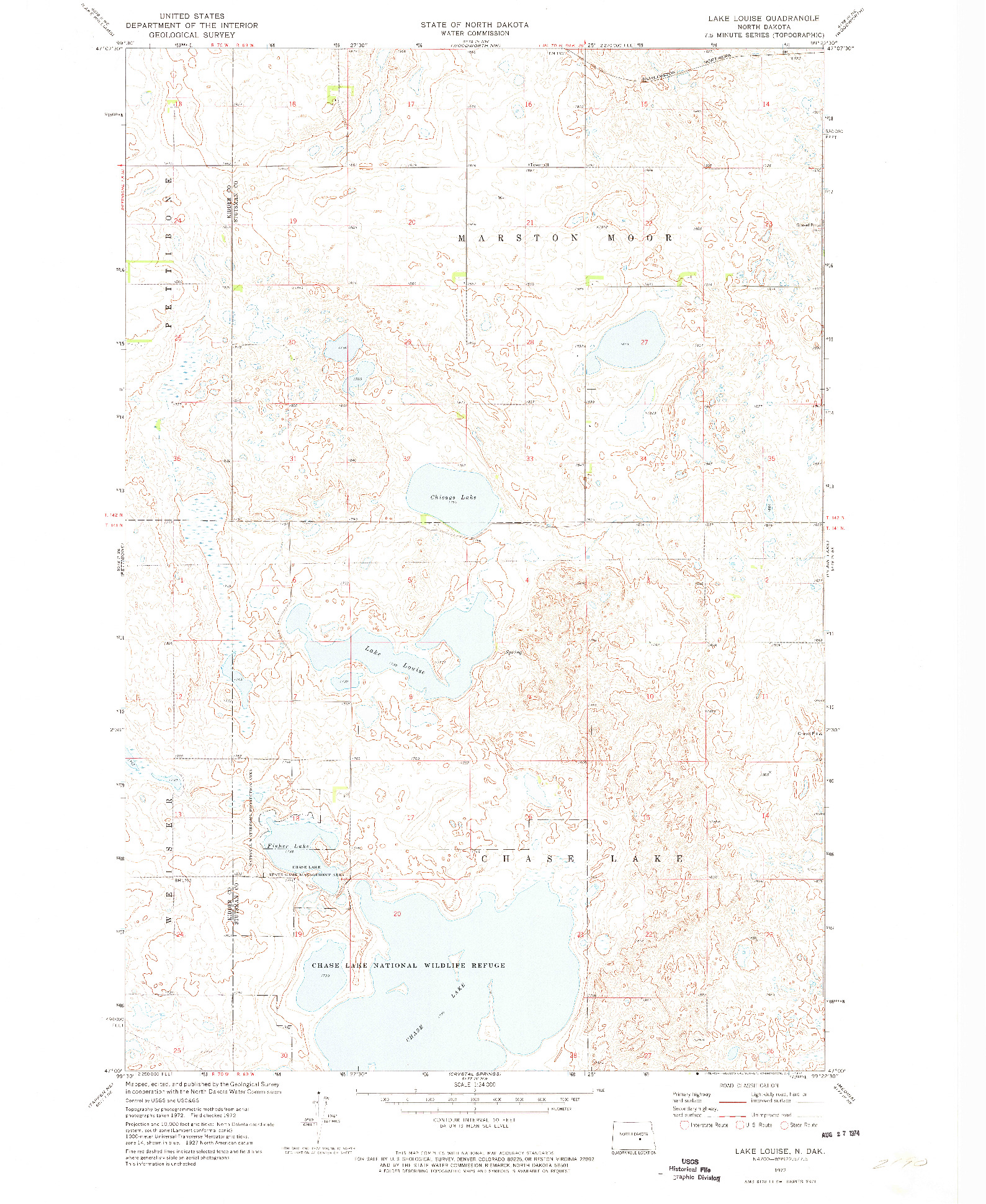 USGS 1:24000-SCALE QUADRANGLE FOR LAKE LOUISE, ND 1972