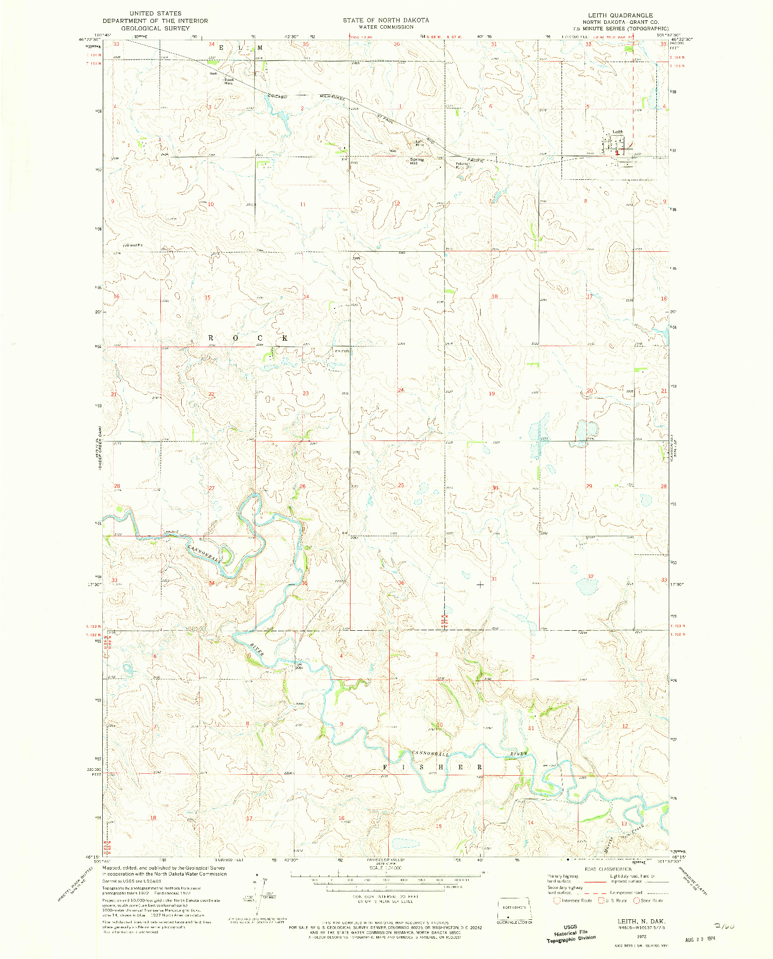 USGS 1:24000-SCALE QUADRANGLE FOR LEITH, ND 1972