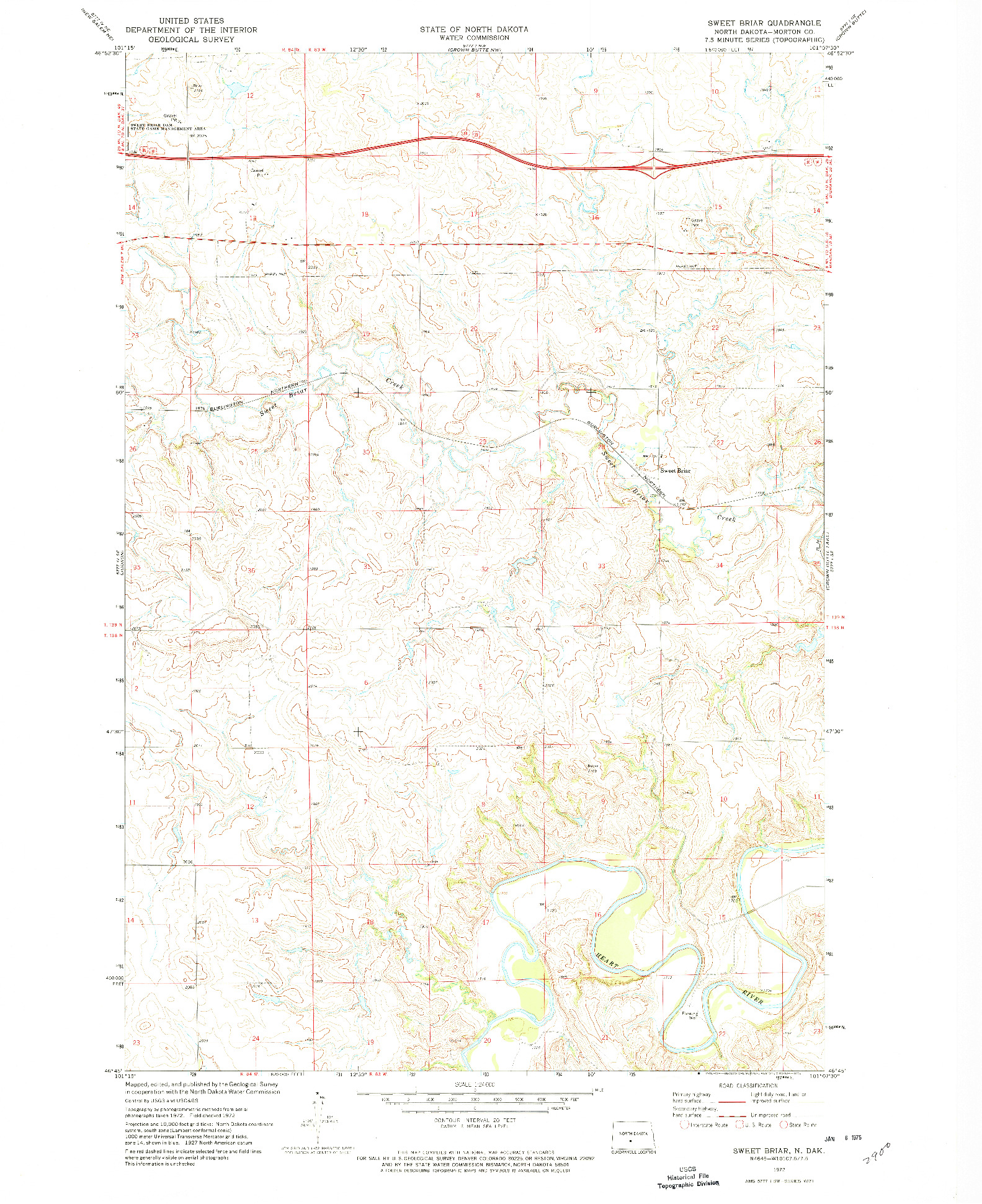 USGS 1:24000-SCALE QUADRANGLE FOR SWEET BRIAR, ND 1972