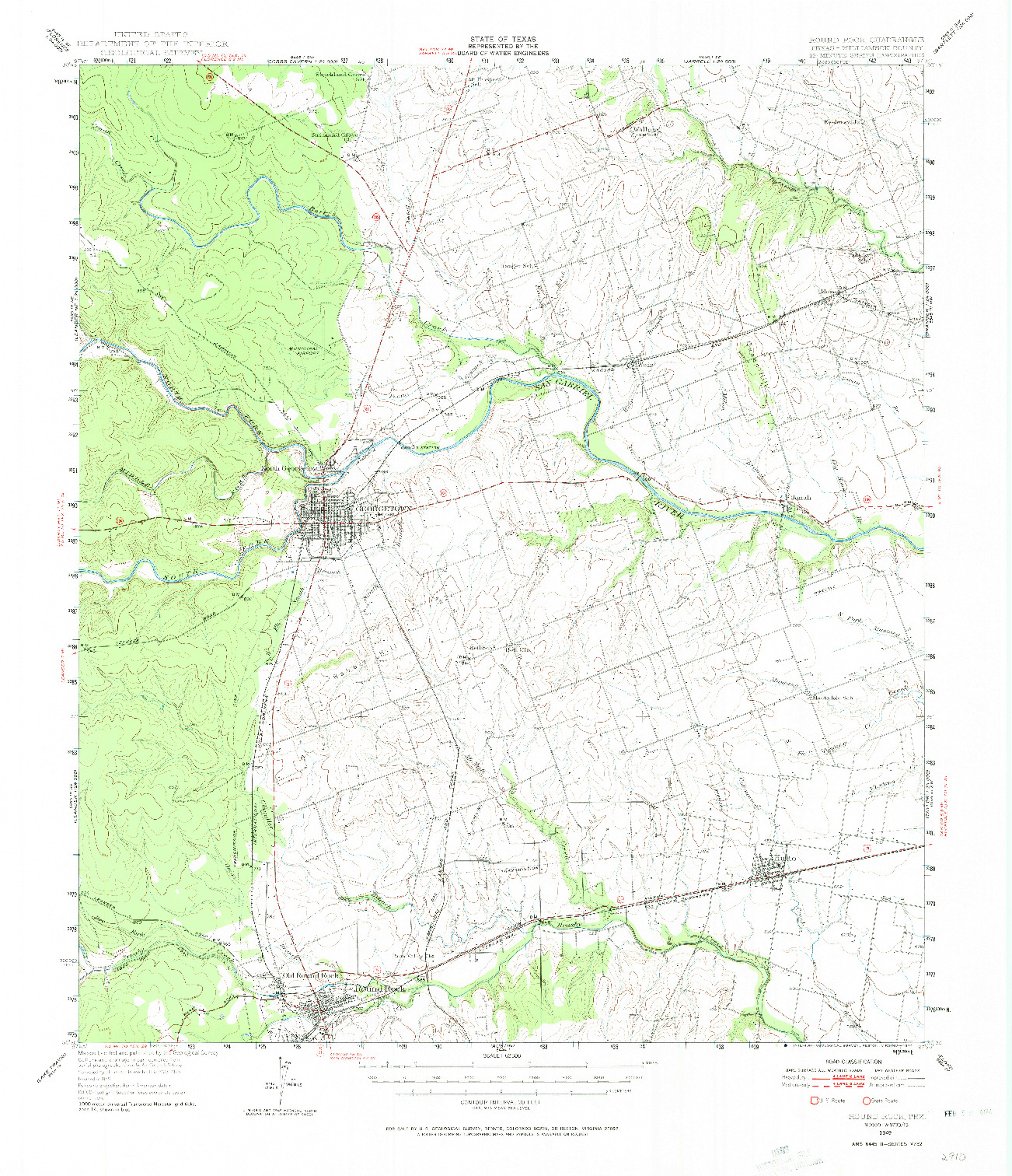 USGS 1:62500-SCALE QUADRANGLE FOR ROUND ROCK, TX 1949