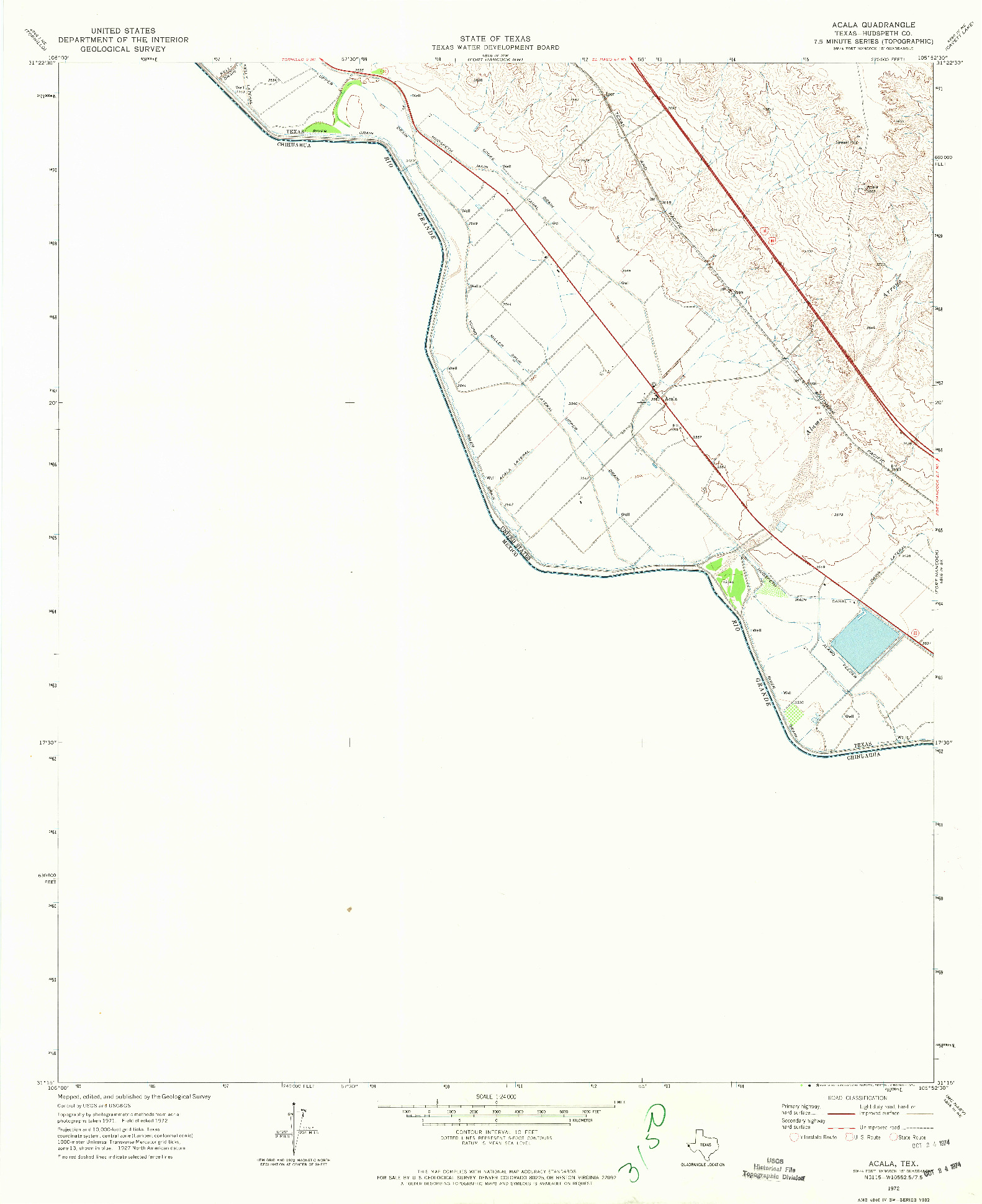 USGS 1:24000-SCALE QUADRANGLE FOR ACALA, TX 1972