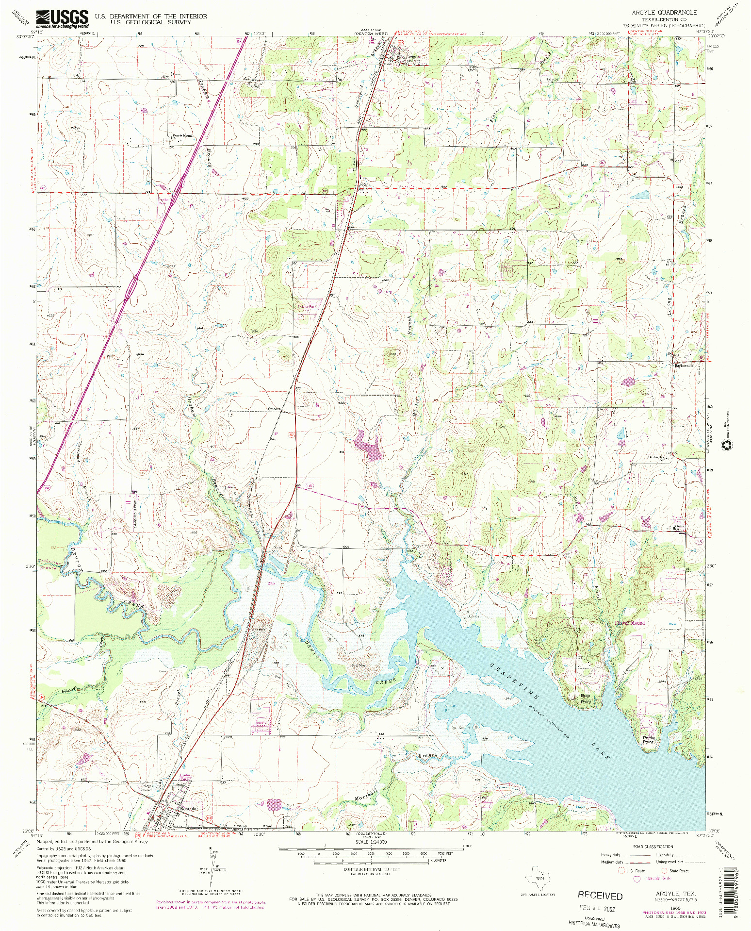 USGS 1:24000-SCALE QUADRANGLE FOR ARGYLE, TX 1960