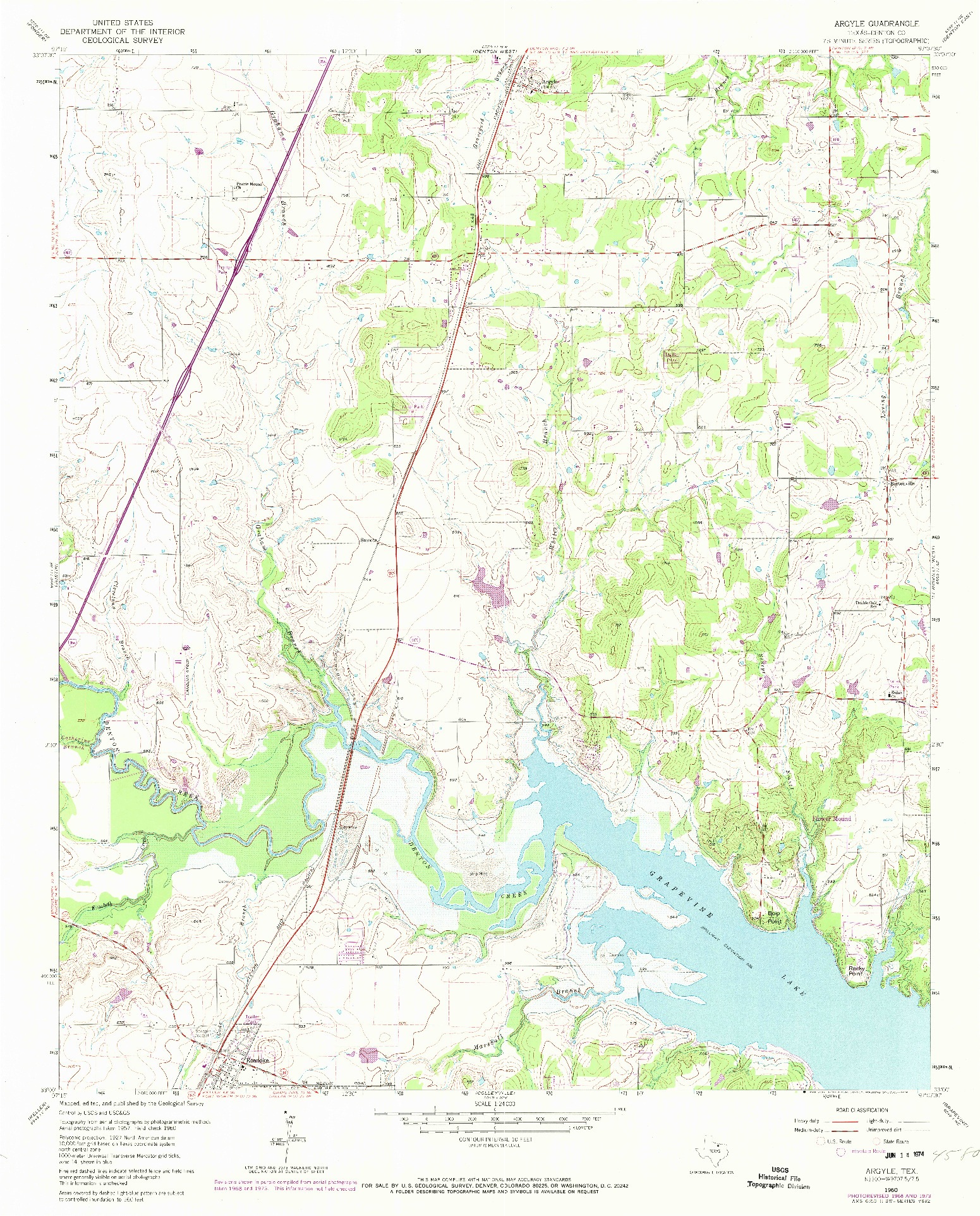 USGS 1:24000-SCALE QUADRANGLE FOR ARGYLE, TX 1960