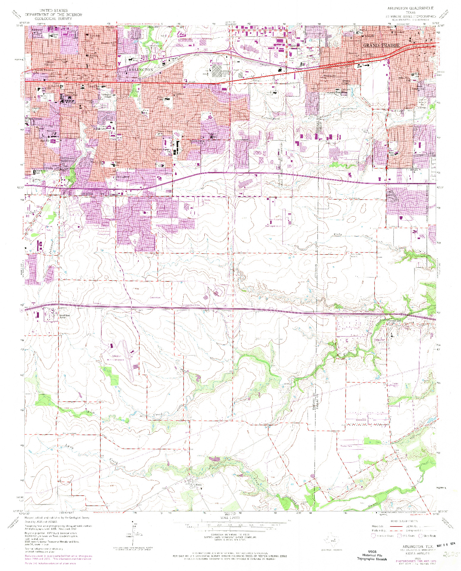 USGS 1:24000-SCALE QUADRANGLE FOR ARLINGTON, TX 1959