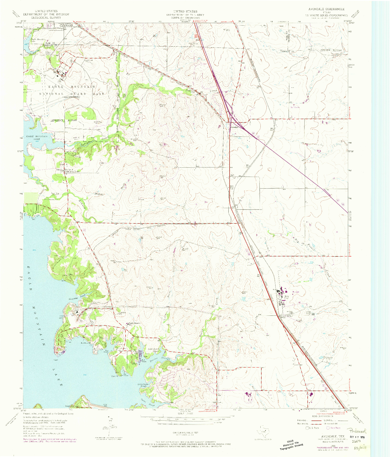 USGS 1:24000-SCALE QUADRANGLE FOR AVONDALE, TX 1955