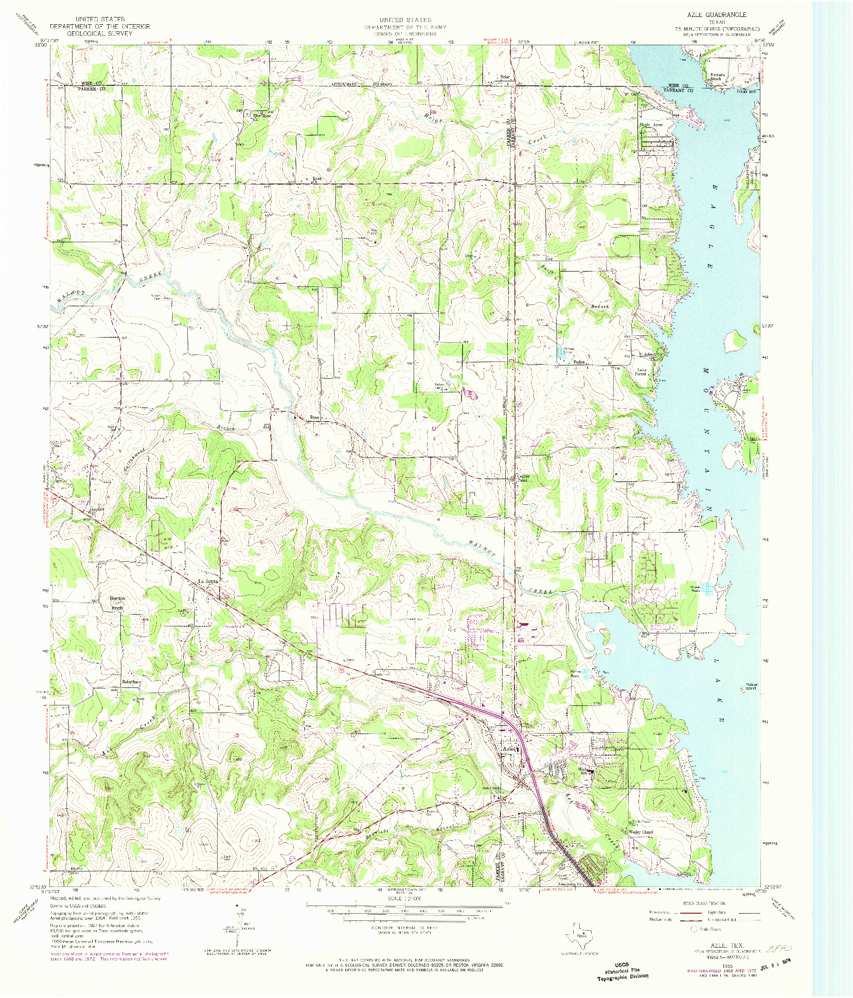 USGS 1:24000-SCALE QUADRANGLE FOR AZLE, TX 1955