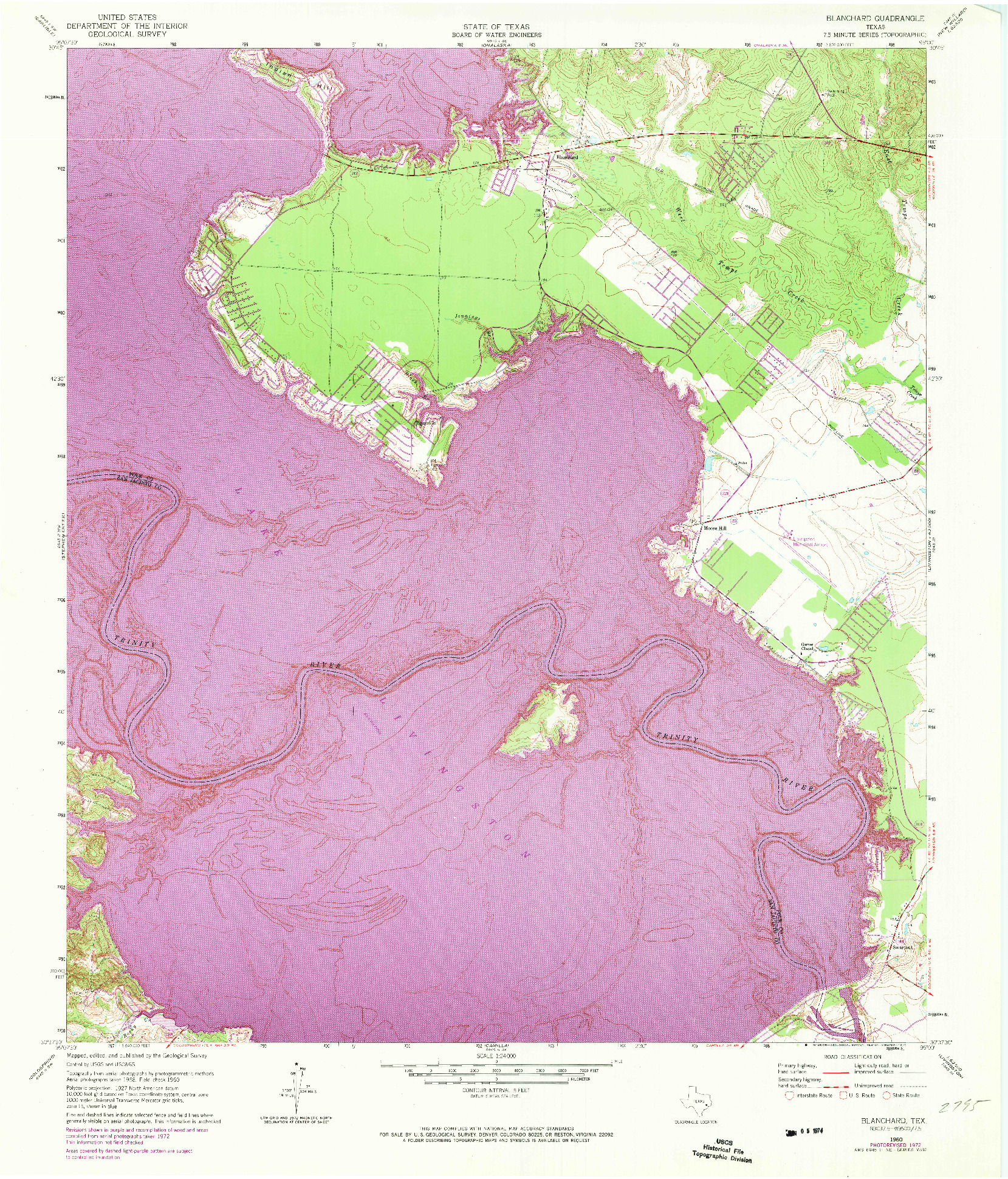 USGS 1:24000-SCALE QUADRANGLE FOR BLANCHARD, TX 1960