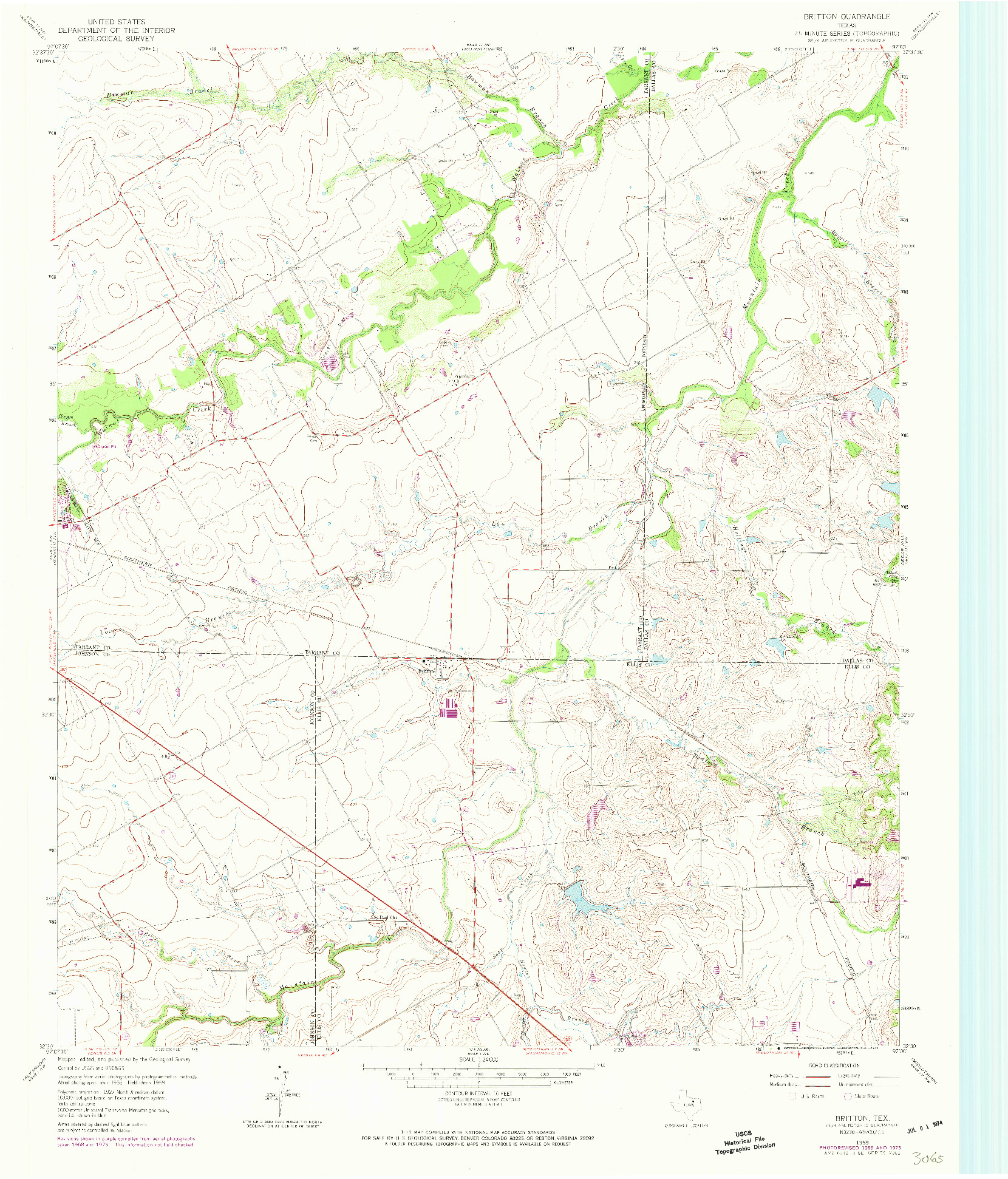 USGS 1:24000-SCALE QUADRANGLE FOR BRITTON, TX 1959