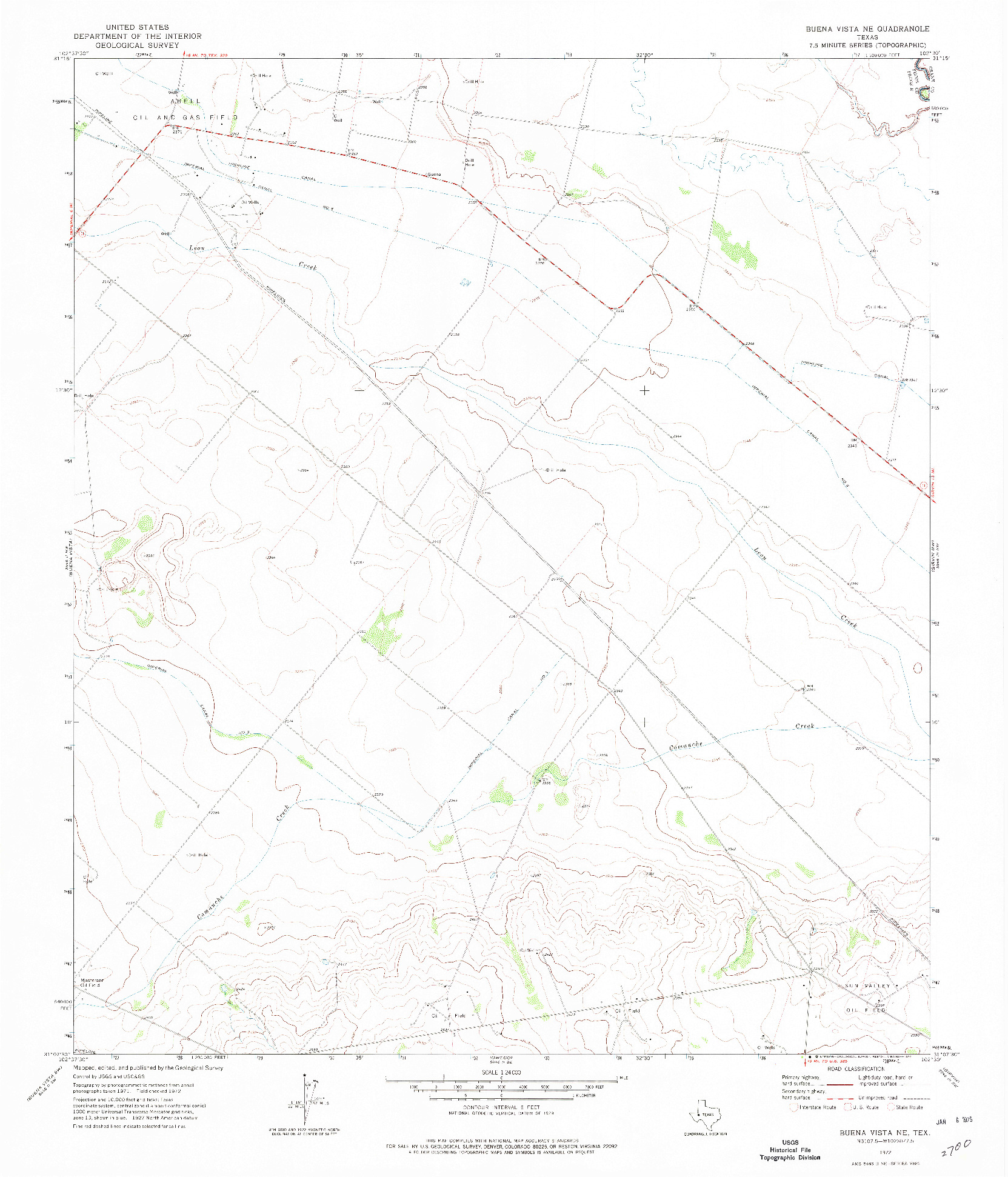 USGS 1:24000-SCALE QUADRANGLE FOR BUENA VISTA NE, TX 1972