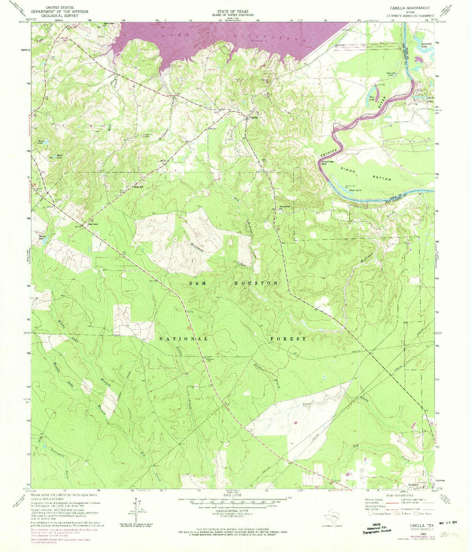 USGS 1:24000-SCALE QUADRANGLE FOR CAMILLA, TX 1960