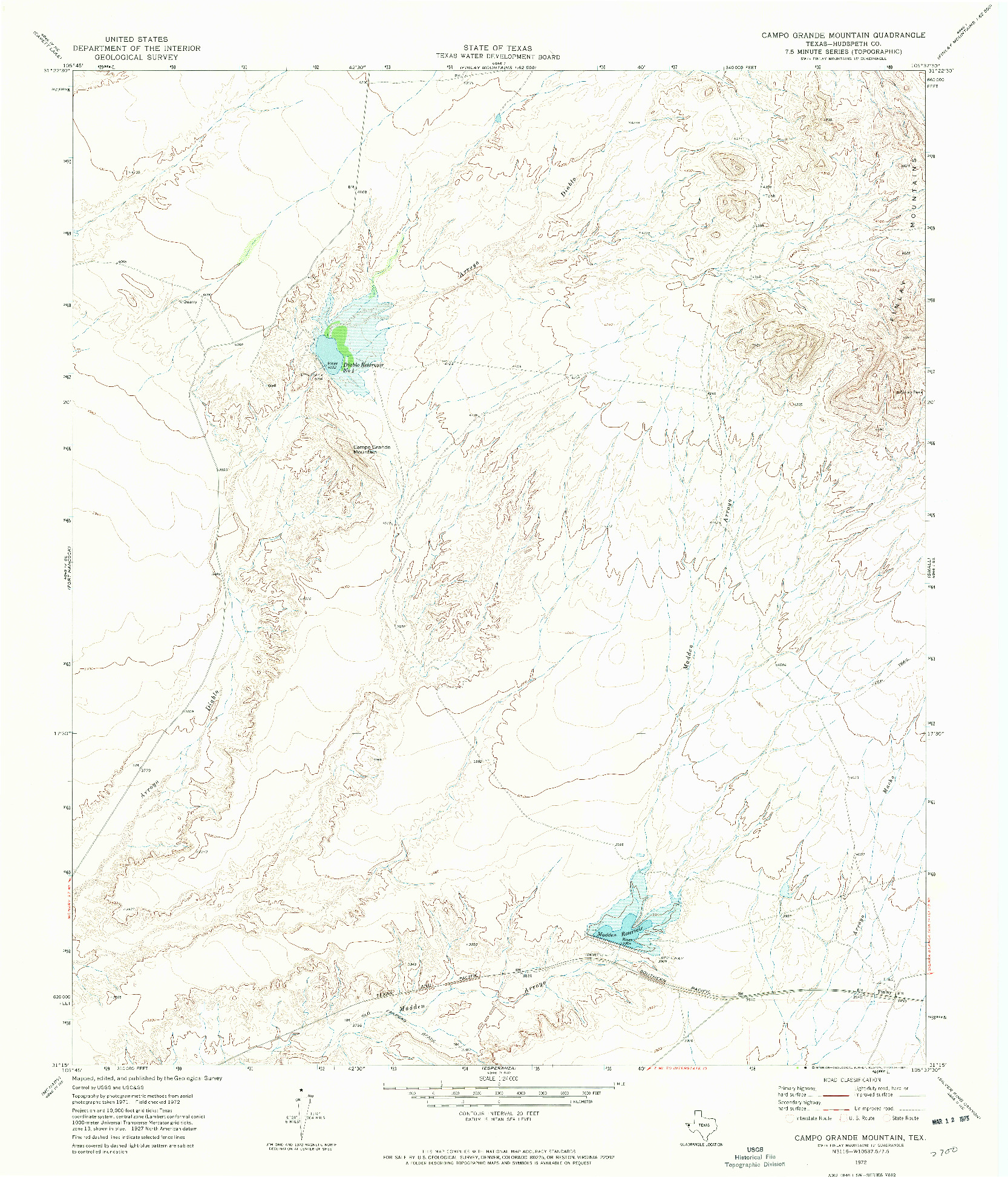 USGS 1:24000-SCALE QUADRANGLE FOR CAMPO GRANDE MOUNTAIN, TX 1972