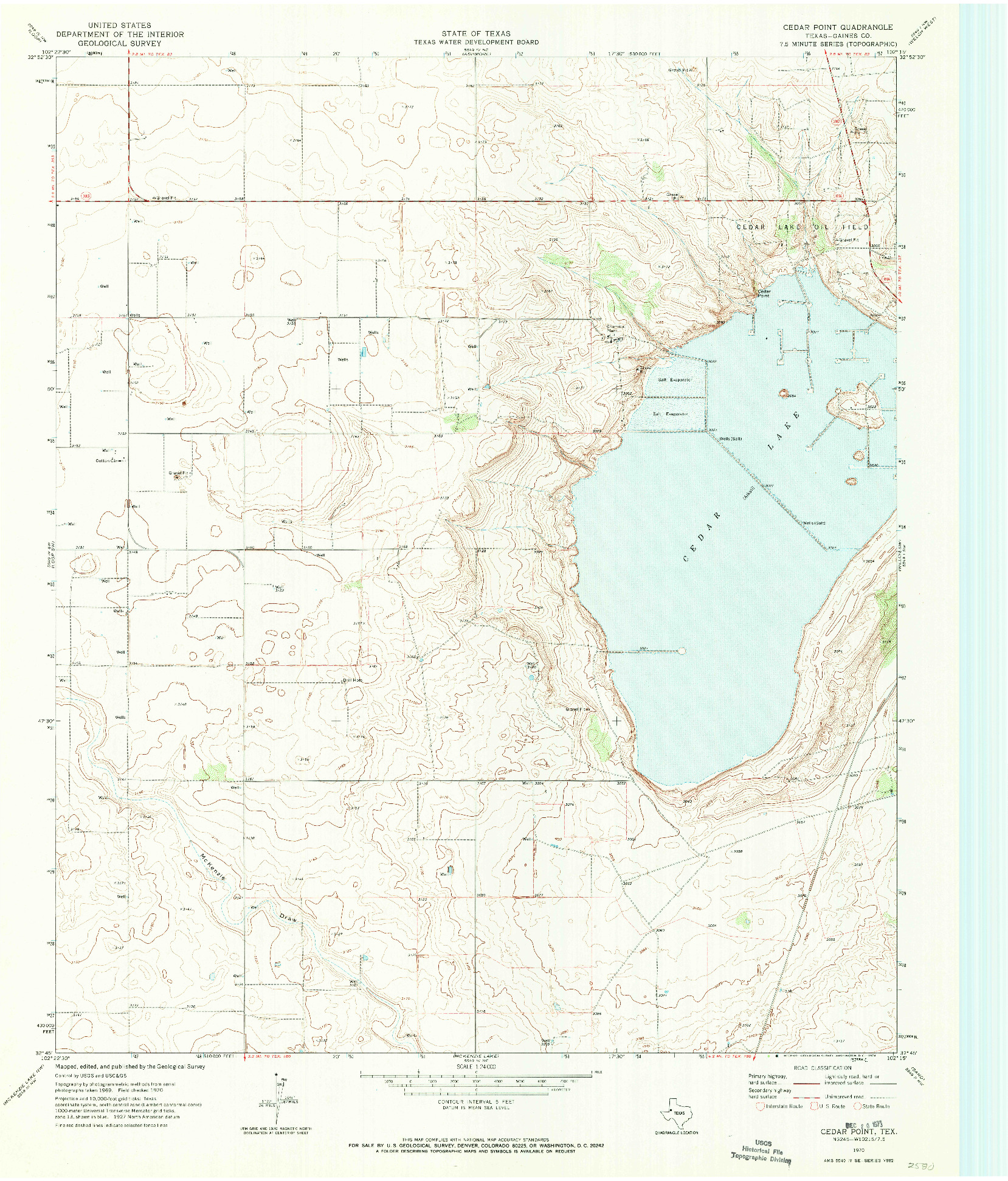 USGS 1:24000-SCALE QUADRANGLE FOR CEDAR POINT, TX 1970