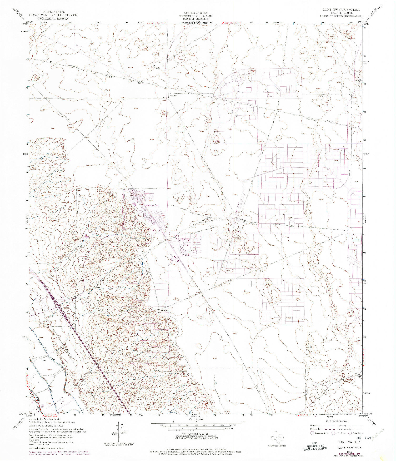 USGS 1:24000-SCALE QUADRANGLE FOR CLINT NW, TX 1955