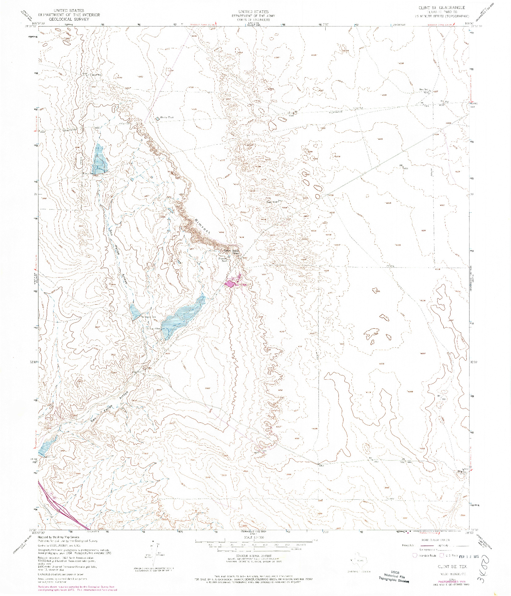 USGS 1:24000-SCALE QUADRANGLE FOR CLINT SE, TX 1955