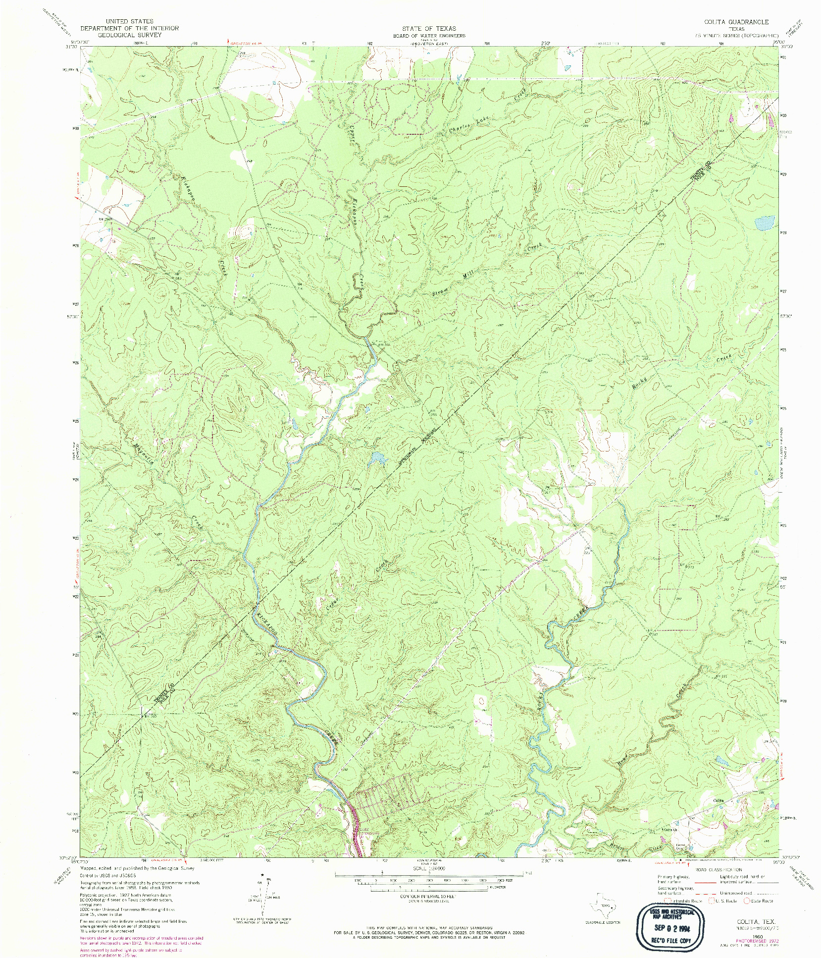 USGS 1:24000-SCALE QUADRANGLE FOR COLITA, TX 1960