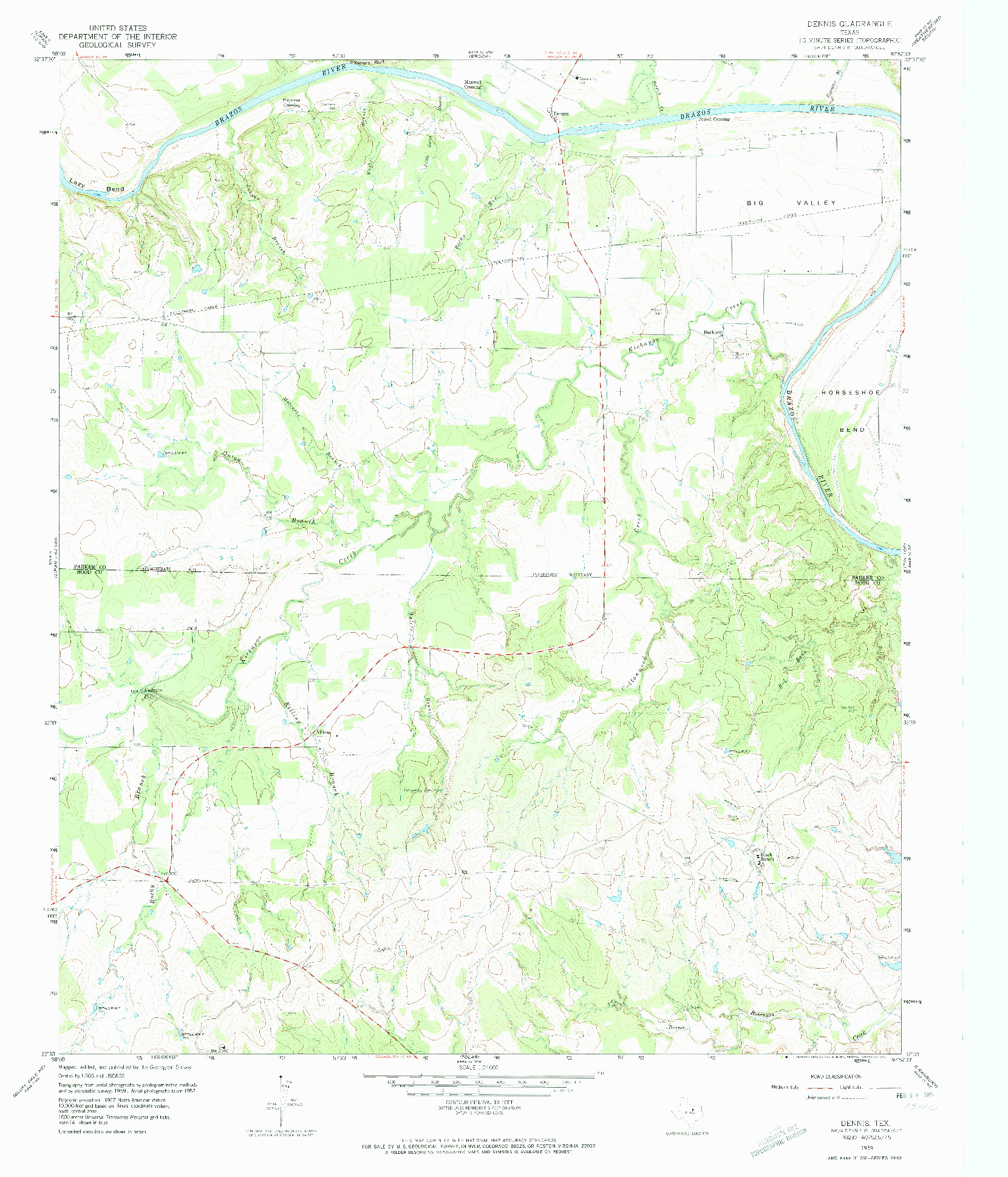 USGS 1:24000-SCALE QUADRANGLE FOR DENNIS, TX 1959