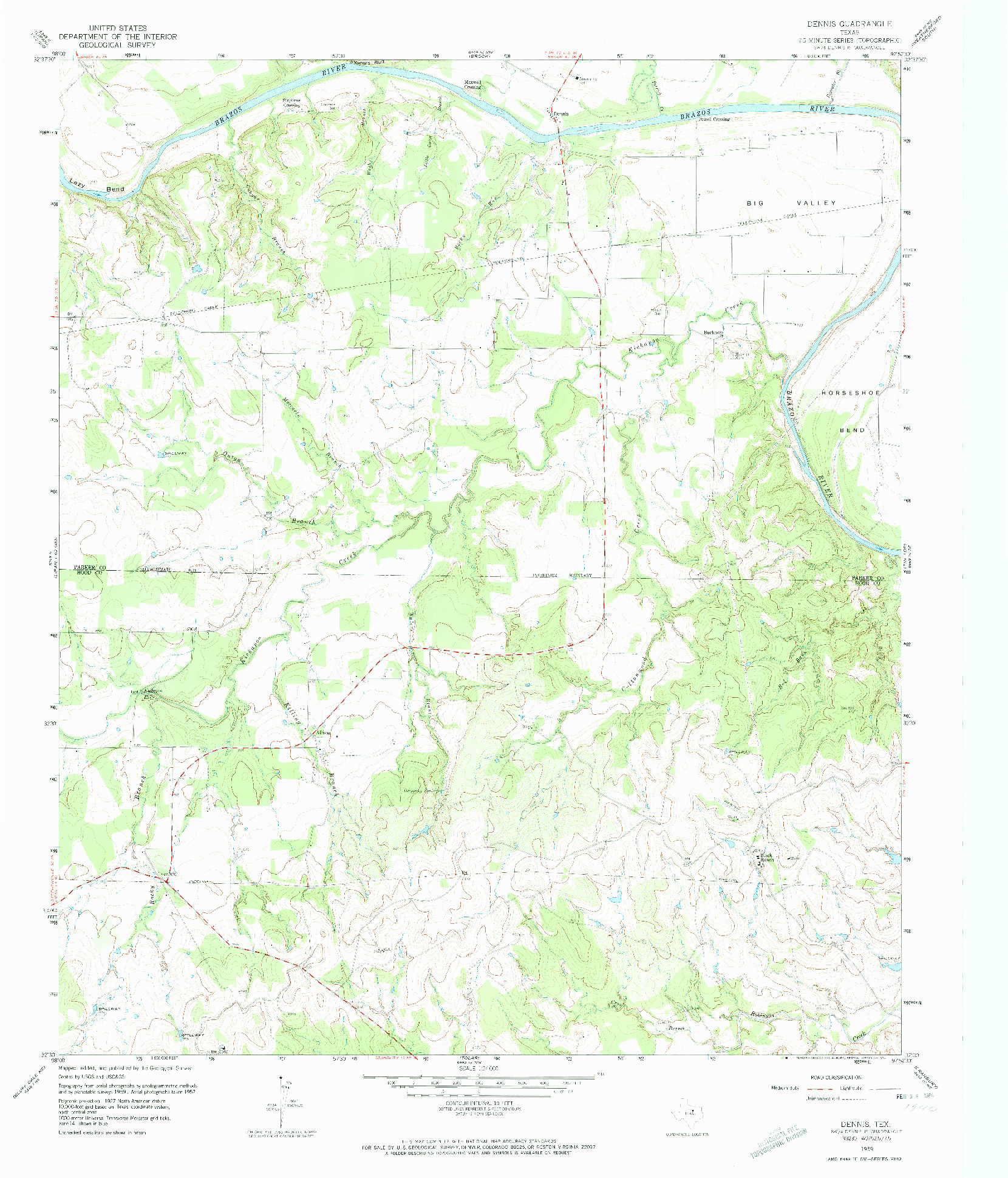 USGS 1:24000-SCALE QUADRANGLE FOR DENNIS, TX 1959